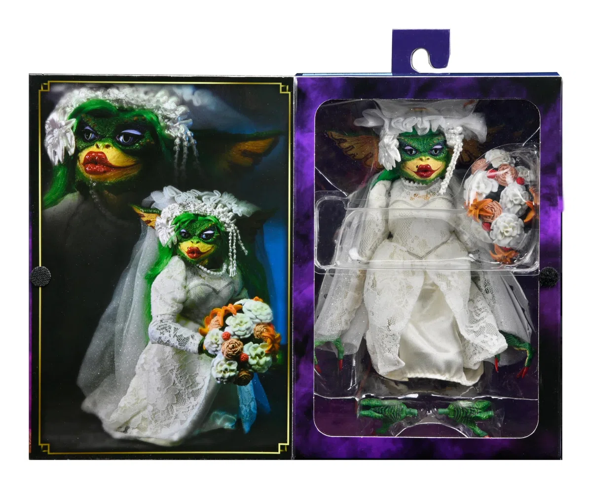 NECA 2022 Convention Exclusive Gremlins 2 Ultimate Greta in abito da sposa verde, verde, grande