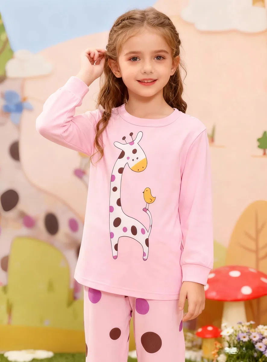 Pigiama Bambina Unicorno Pigiama per Bambini Cotone Manica Lunga Set Pigiama 3-13 Anni