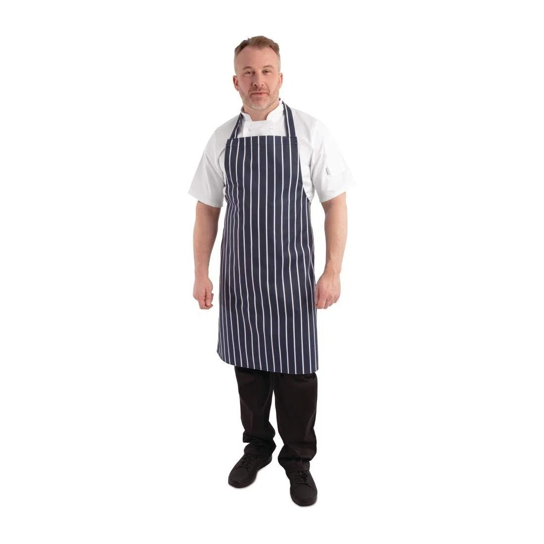 Whites Chefs Apparel A530 Whites Butchers Apron, Navy Stripe