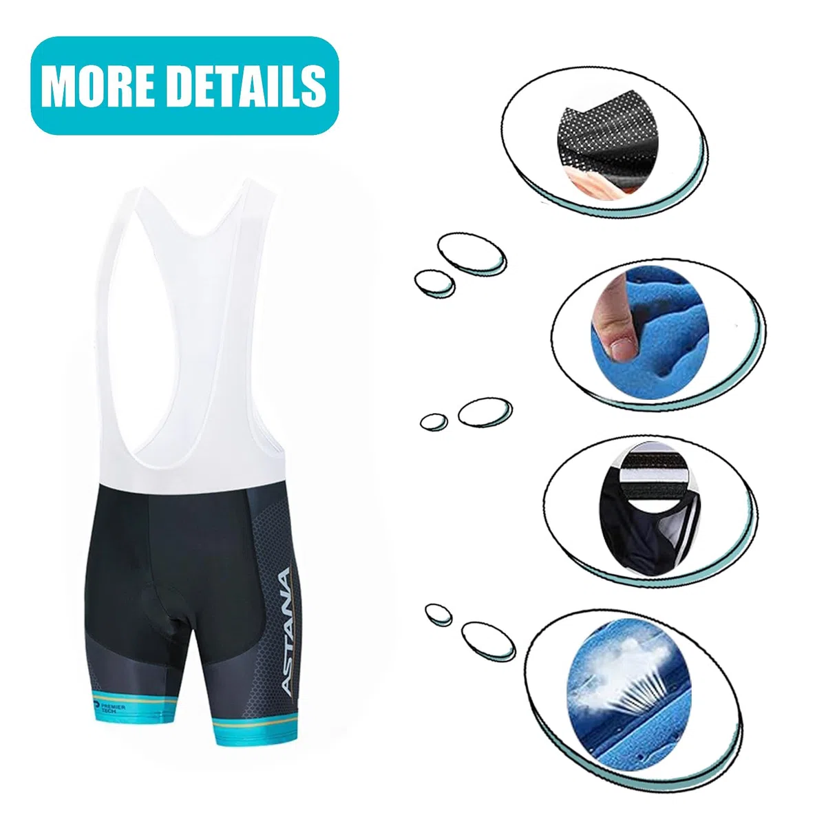 Uomo Abbigliamento Ciclismo Set Professionale Abbigliamento Completo Ciclismo Uomo Estivo per Bici da MTB con Pantaloncini Imbottiti in 9D Gel PAD Traspirante e Rapido Asciugatura