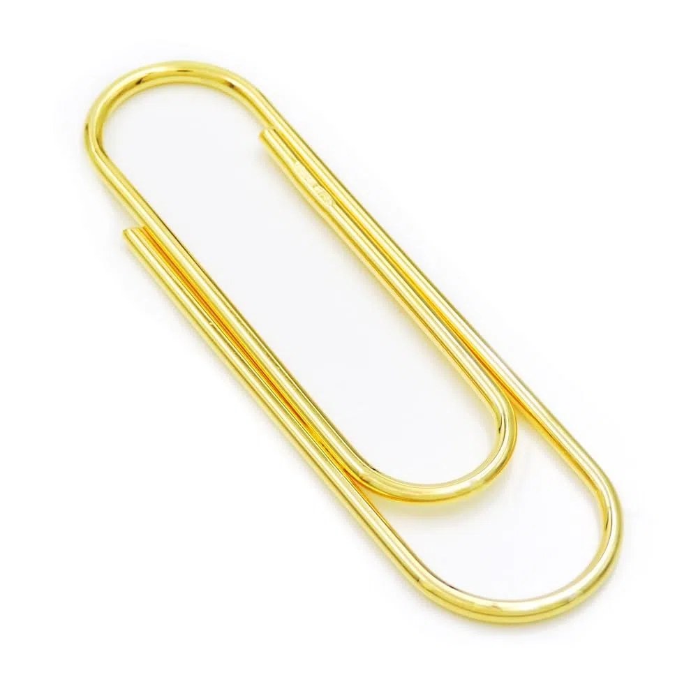 Graffetta Fermasoldi in Argento Sterling 925, Stile Classico, Finitura Lucida (Argento placcato oro)
