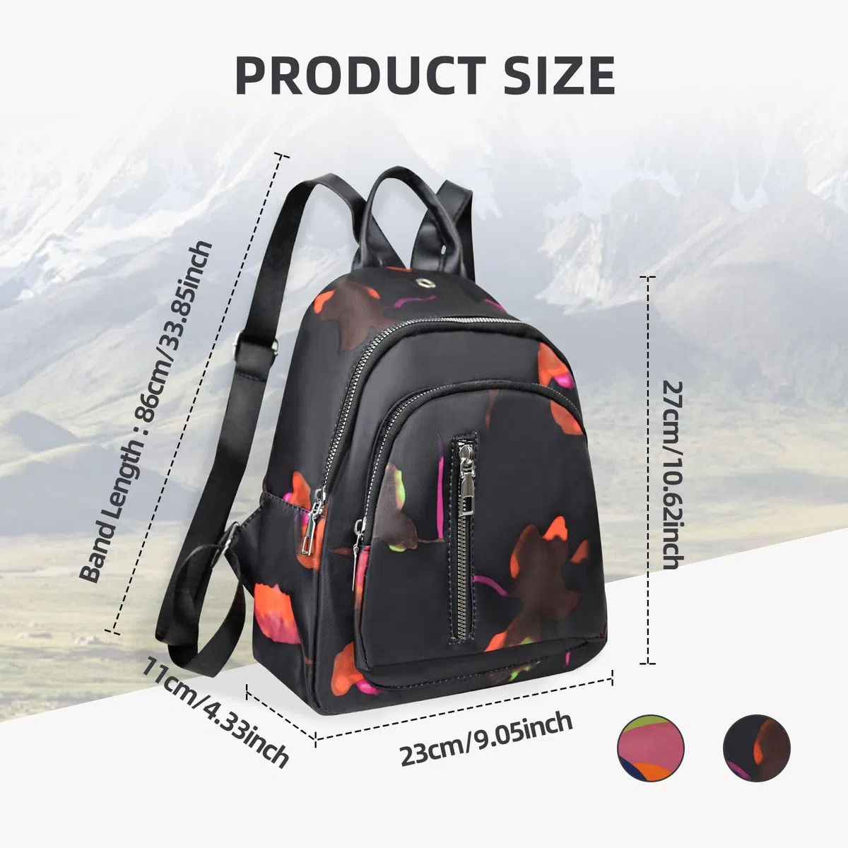 AfitLulu Zaino da Donna Piccolo a 3 Strati con Chiusura Lampo, Zainetto Impermeabile Zaino Viaggio con Cinghie Regolabili e Maniglie, Elegante Zainetto da Donna con Foro per Cuffie (Colori)