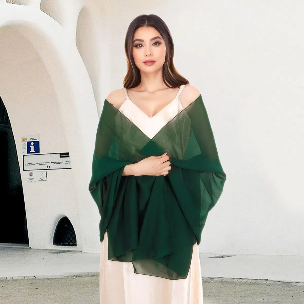 Scialli e Involucri Pashmina – Scialle Elegante Donna per Cerimonia, Chiffon Sciarpa da Sera per Matrimonio Donna
