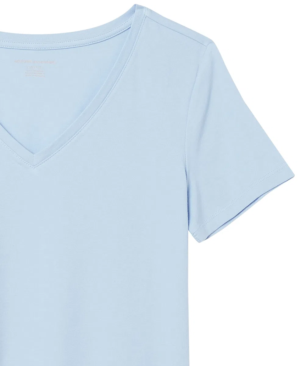 Amazon Essentials Donna Maglietta con Scollo a v a Maniche Corte vestibilità Regolare