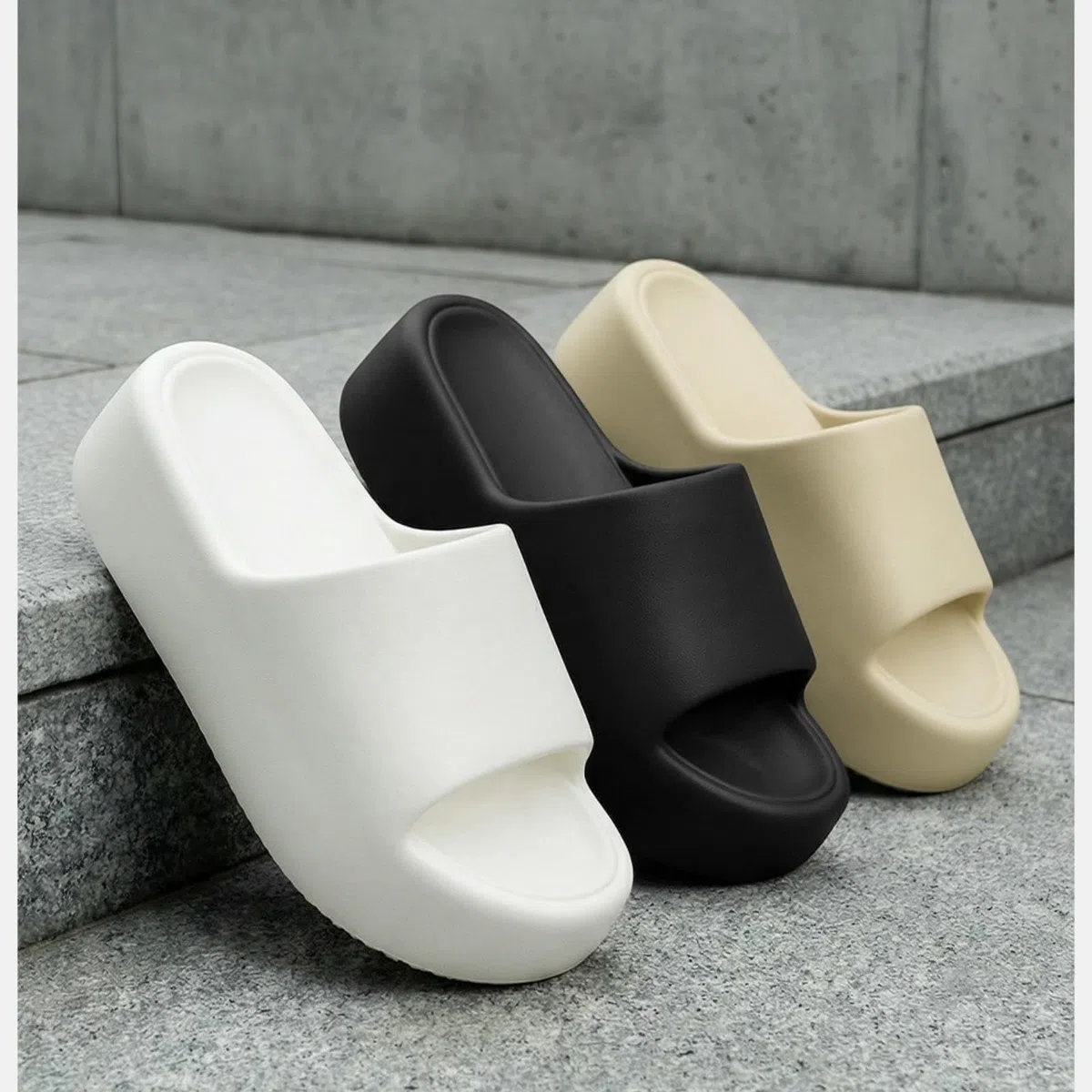 Pantofole Sandali con Plateau da 6,0 Cm Donna, Spiaggia Estivi Suola Morbida in Eva-nero-39-40