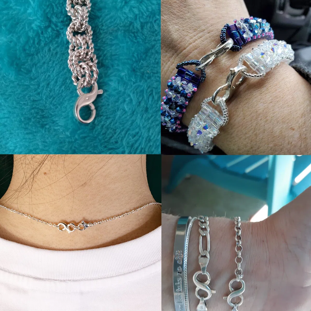 chiusure per braccialetti, 4 pcs aragosta artiglio fermagli, chiusura aragosta extender, chiusure per collane, onnettore per braccialetti e collane, estensori per gioielli fai da te