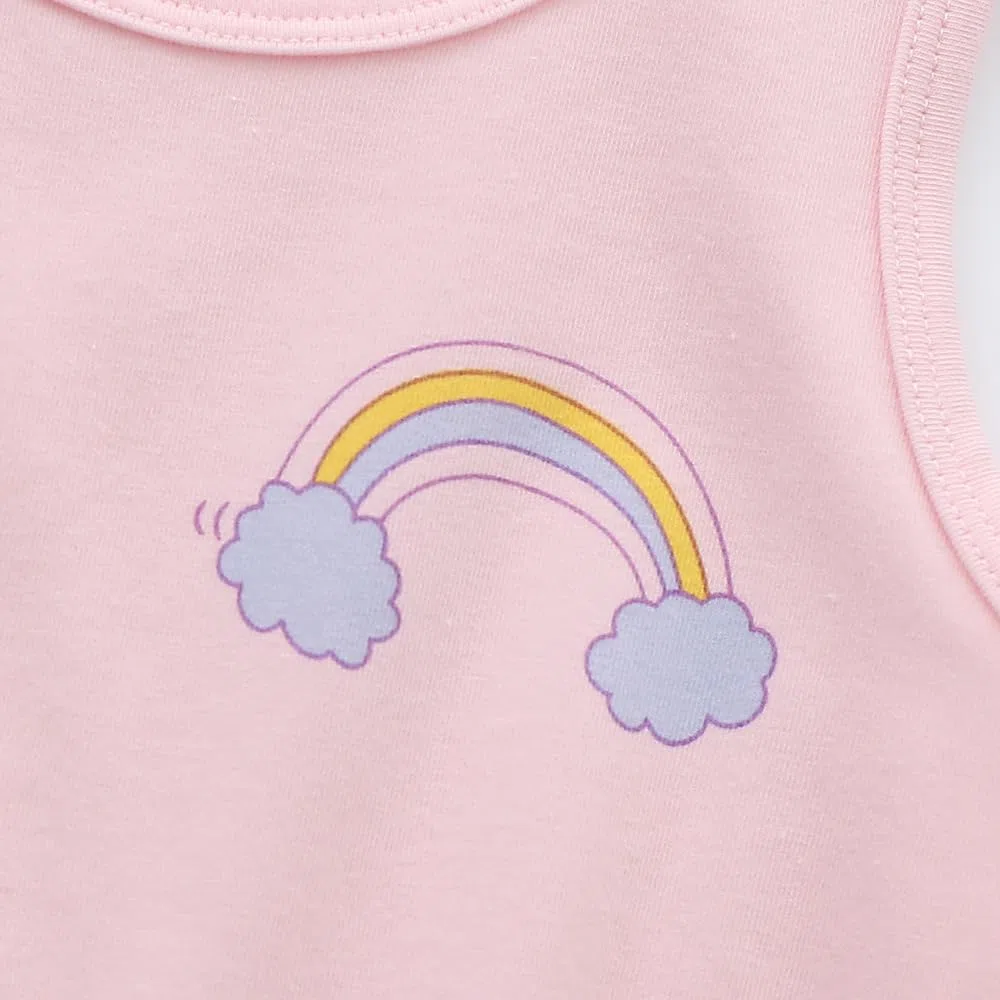 Canottiere in Cotone da Bambina Canottiere in Cartone Animato Confezione da 3 per 2-8 Anni