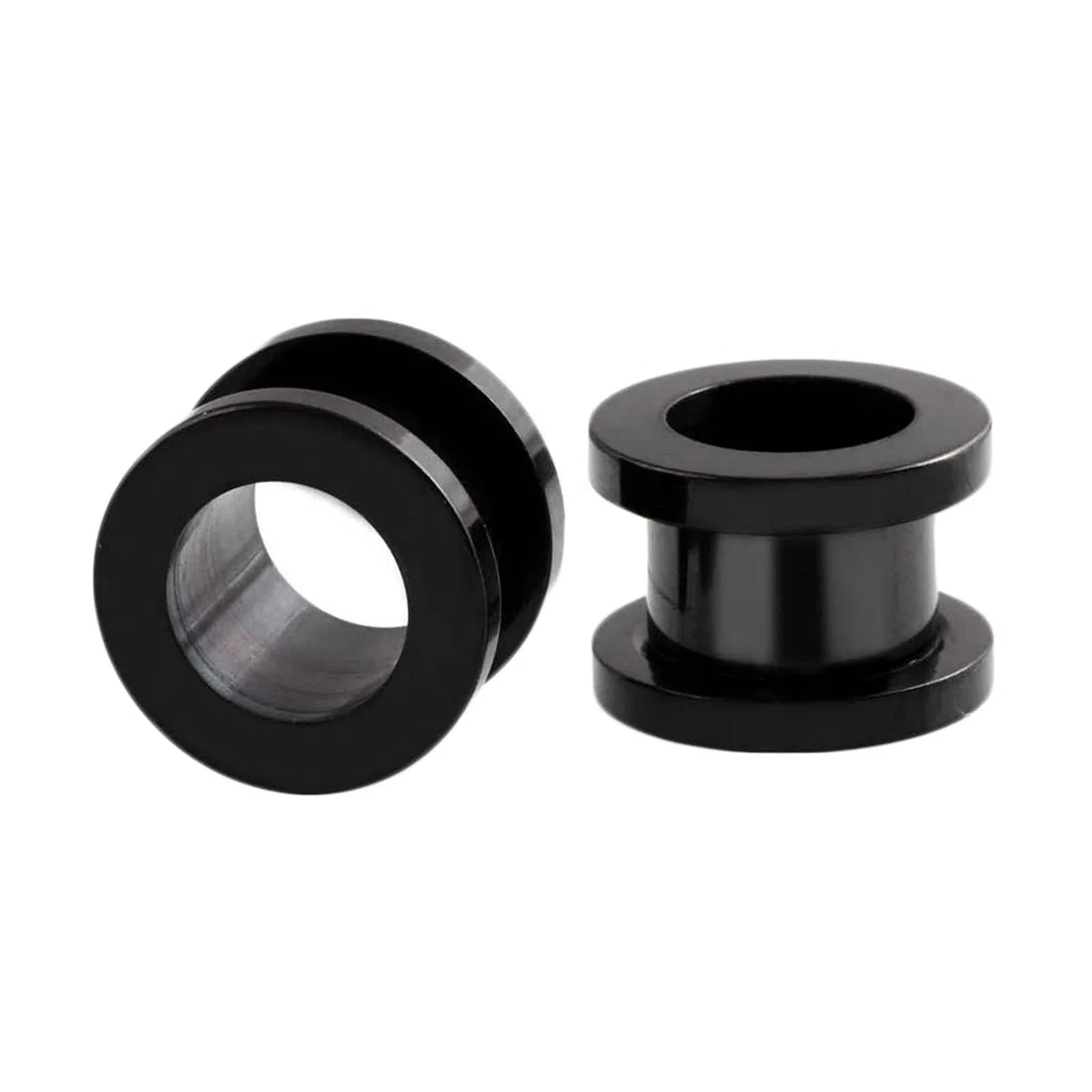 2 Pezzi Plugs Dilatatori Orecchio, Dilatatori Orecchie Acciaio Chirurgico Cerchio Nero Dilatatori Tunnel 1.6mm Piercing Gioielli