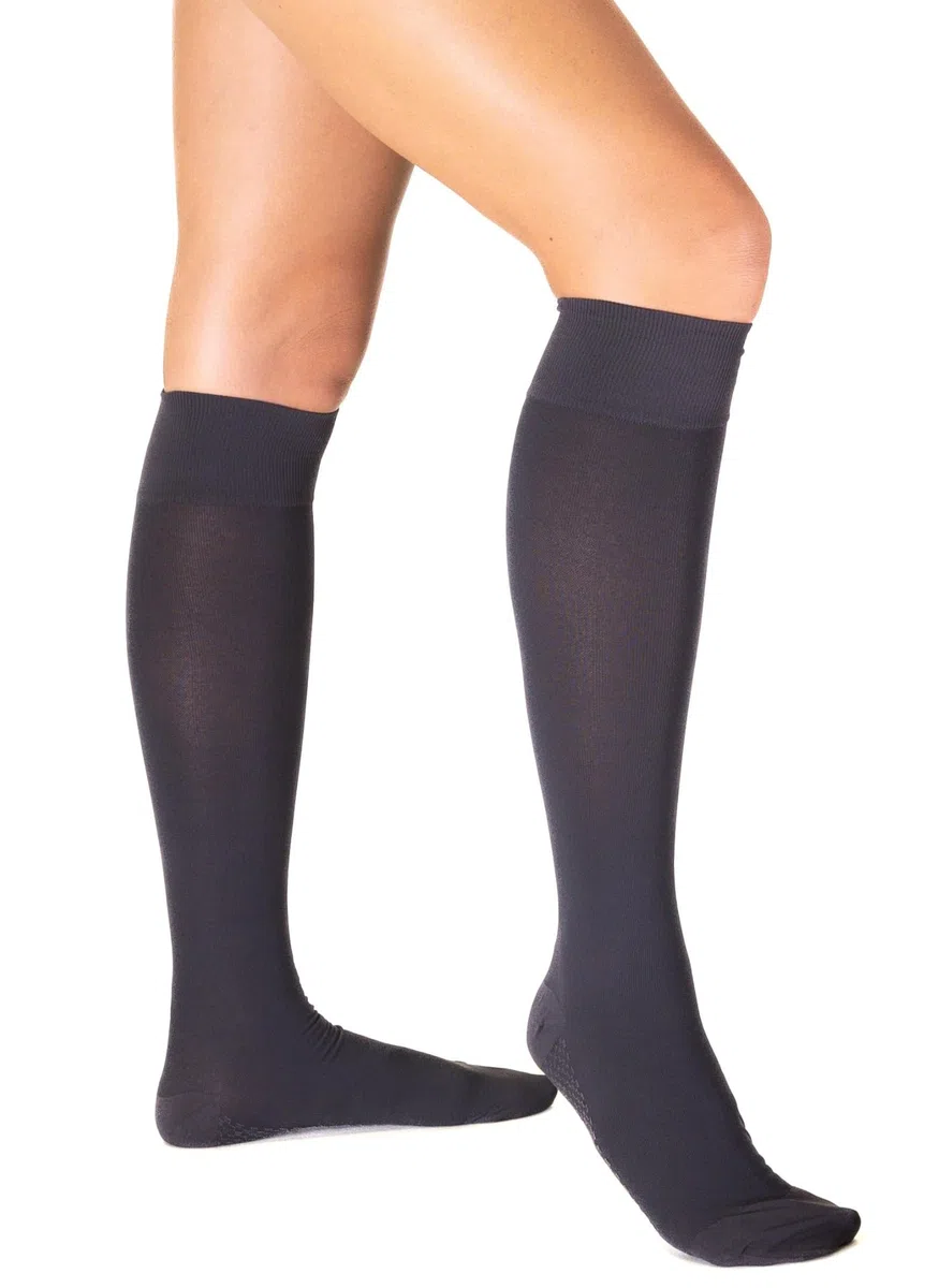 SEGRETA 00259 - Calza Compressione Graduata Uomo Donna, Calzino Riposante Unisex, Gambaletto con Soletta con Effetto Antimicrobico, Antistatico e Termoregolante, 11-14 mmHg