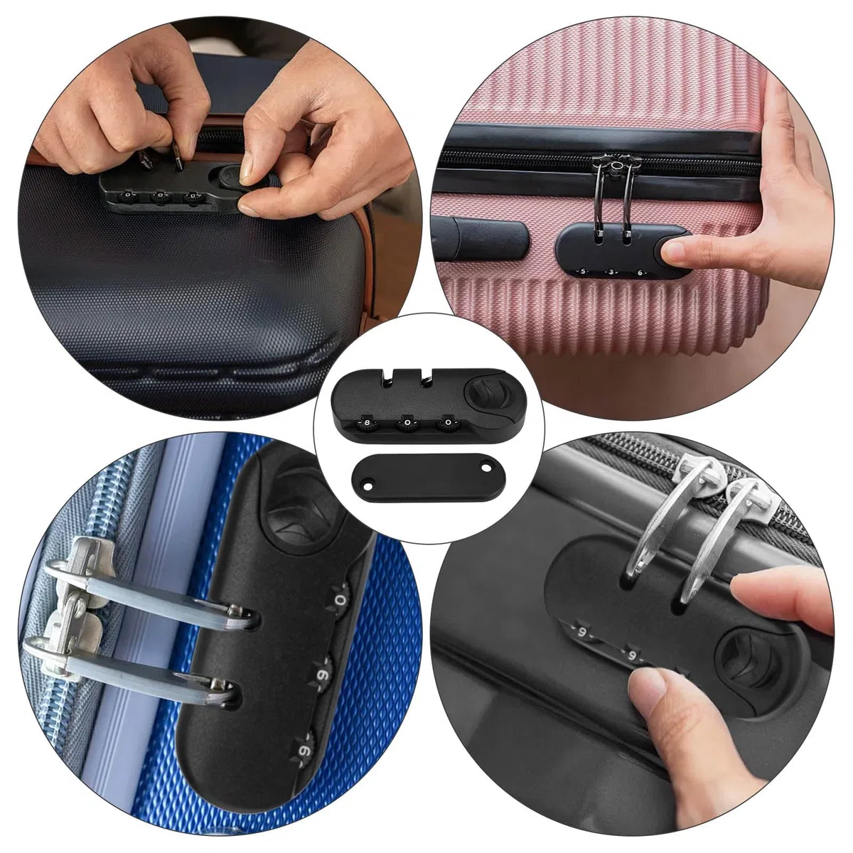6 Pezzi Lucchetto Combinazione, Lucchetto a Combinazione a 3 Cifre, Serratura di Sicurezza per Valigia, Lucchetto Valigia Aereo, Adatto per Valigie, Cassette Degli Attrezzi