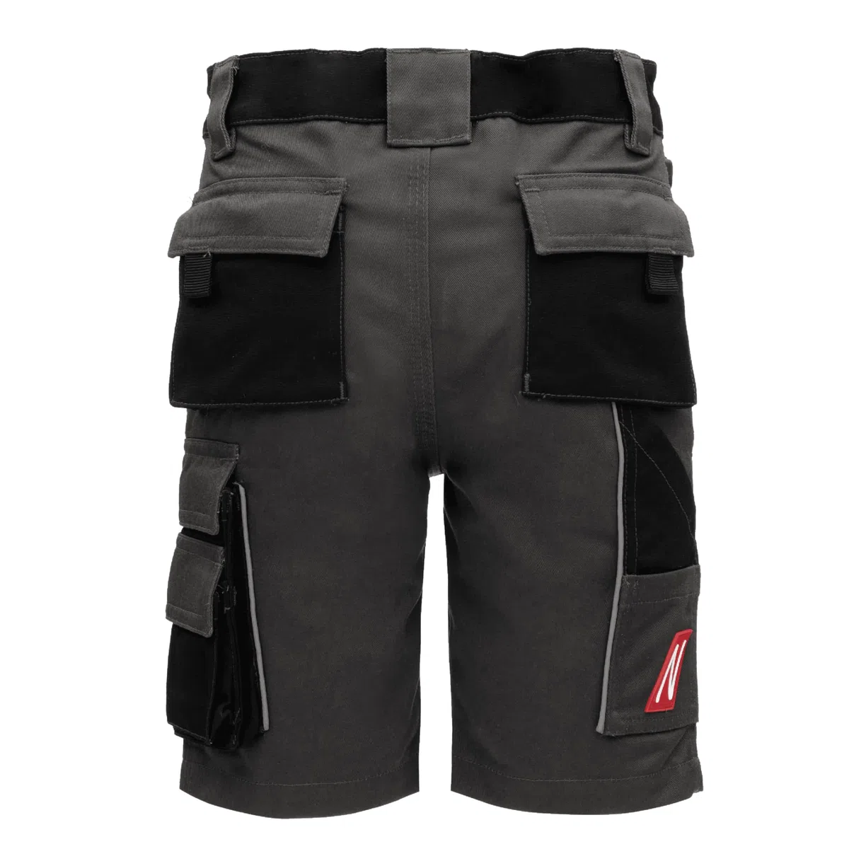 Nitras Motion TEX Kids 7602 Kinder-Outdoorhose - Arbeitshose Kurz - Garten-Hose mit Werkzeug-Taschen - Grigio