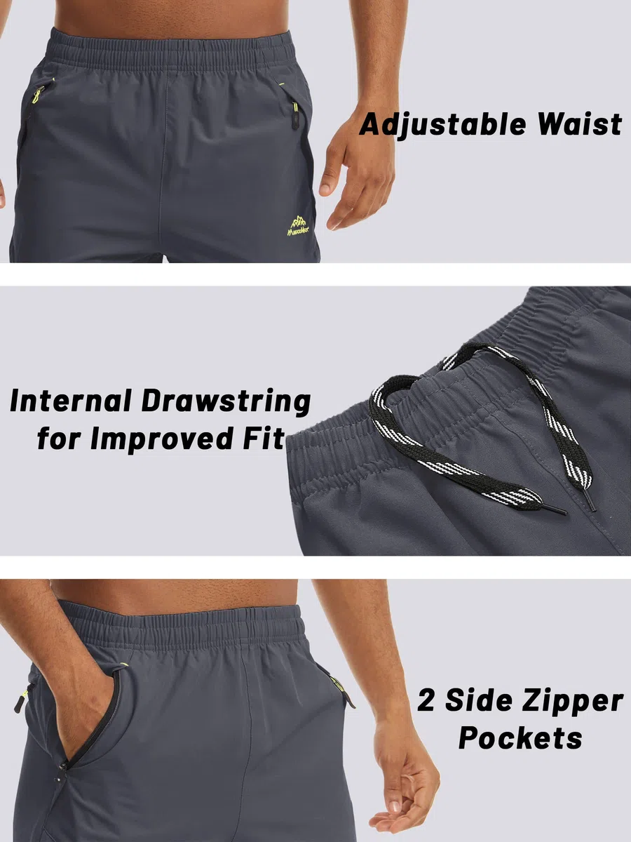 TACVASEN Uomo Pantaloni Sportivi a 3/4 Traspiranti ad Asciugatura Rapida