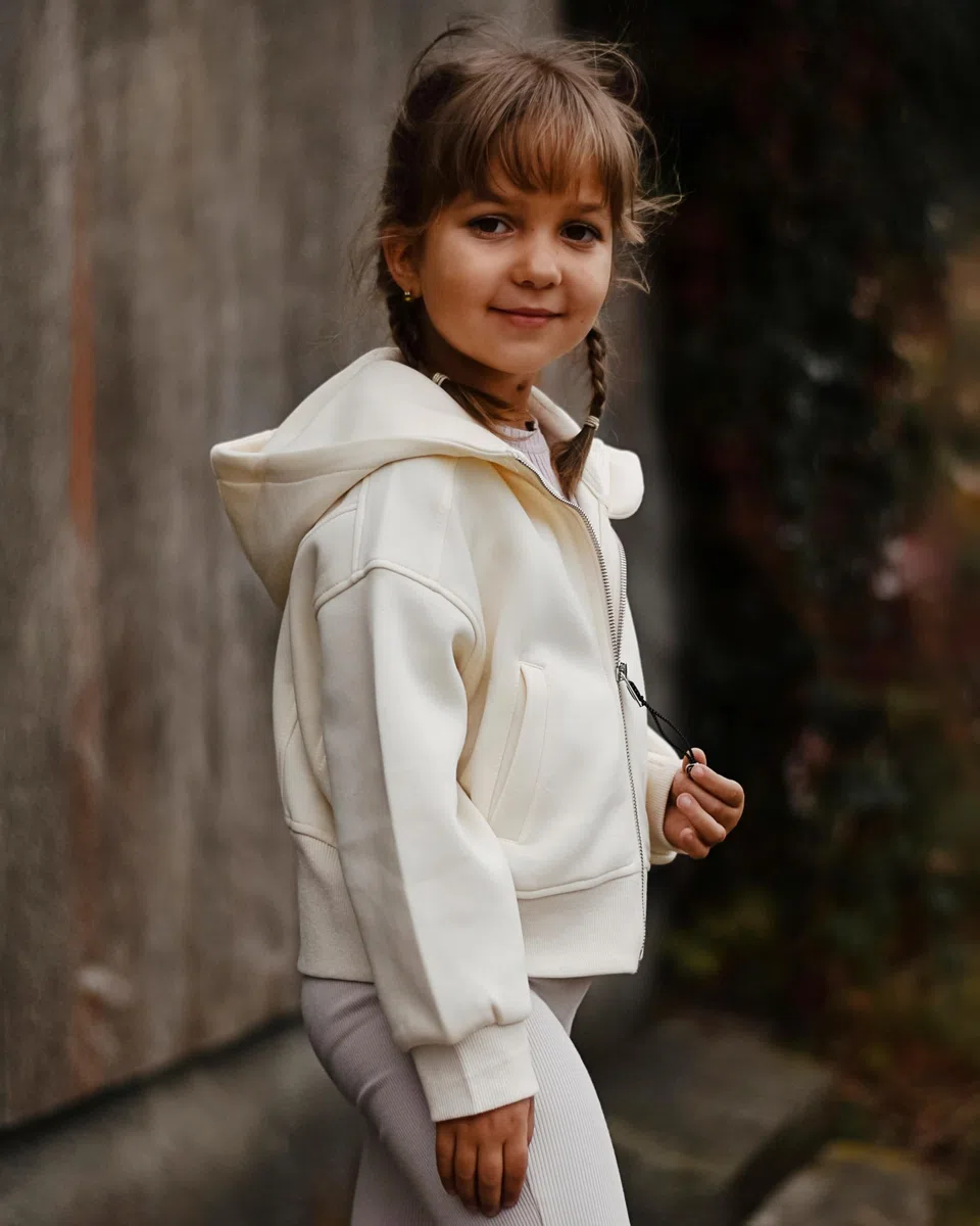 Rolanko Ragazze Felpa con Cappuccio con Cerniera, Cotone Giacca con Cappuccio a Maniche Lunghe Felpa con Tasche per Bambina