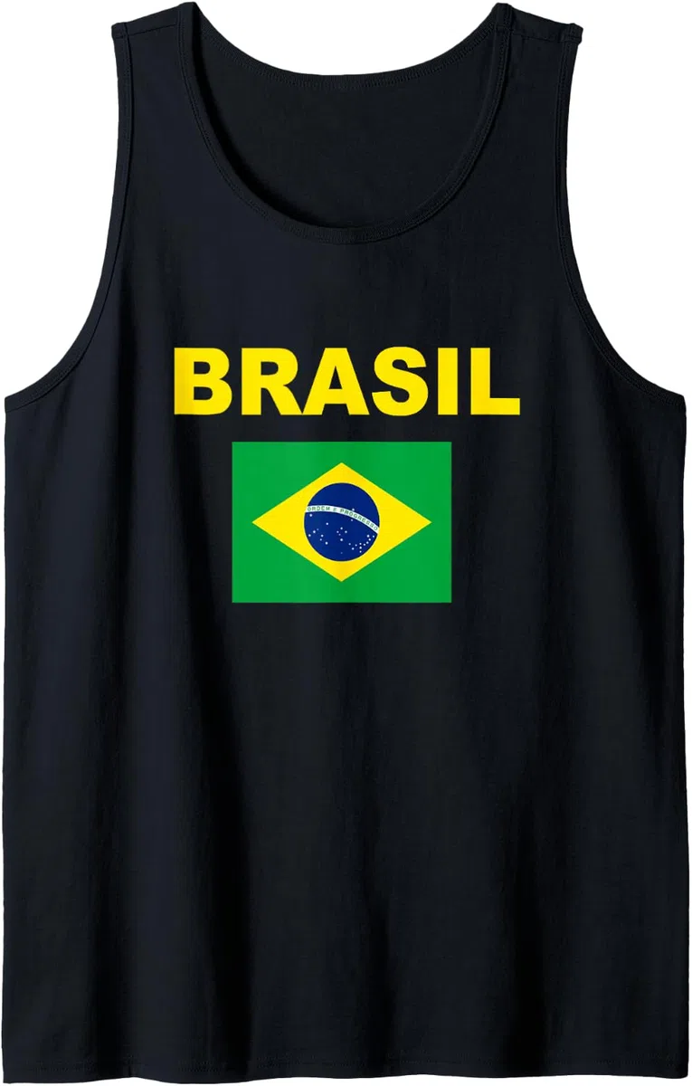 Bandiera Brasile Brazil Bandeira Brasileira Uomo Donna Canotta