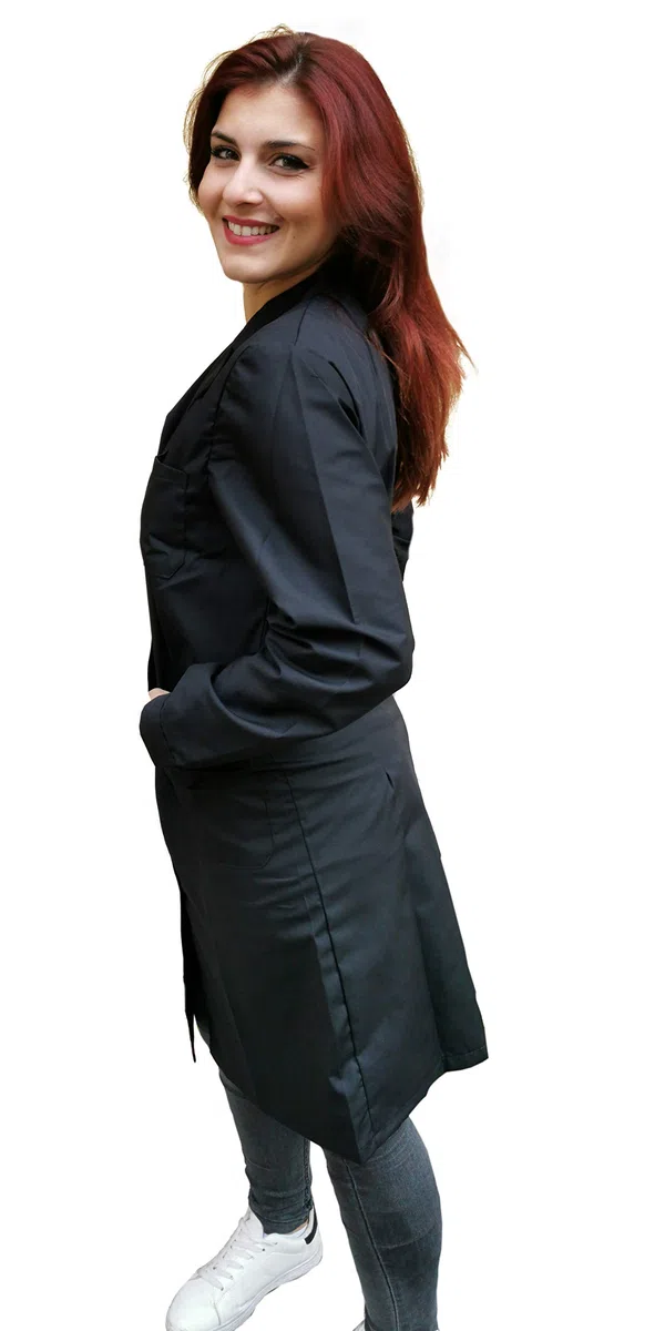 Camice da Lavoro Donna Classico Lungo Leggero Blu Royal o Blu Scuro Grembiule Magazzino