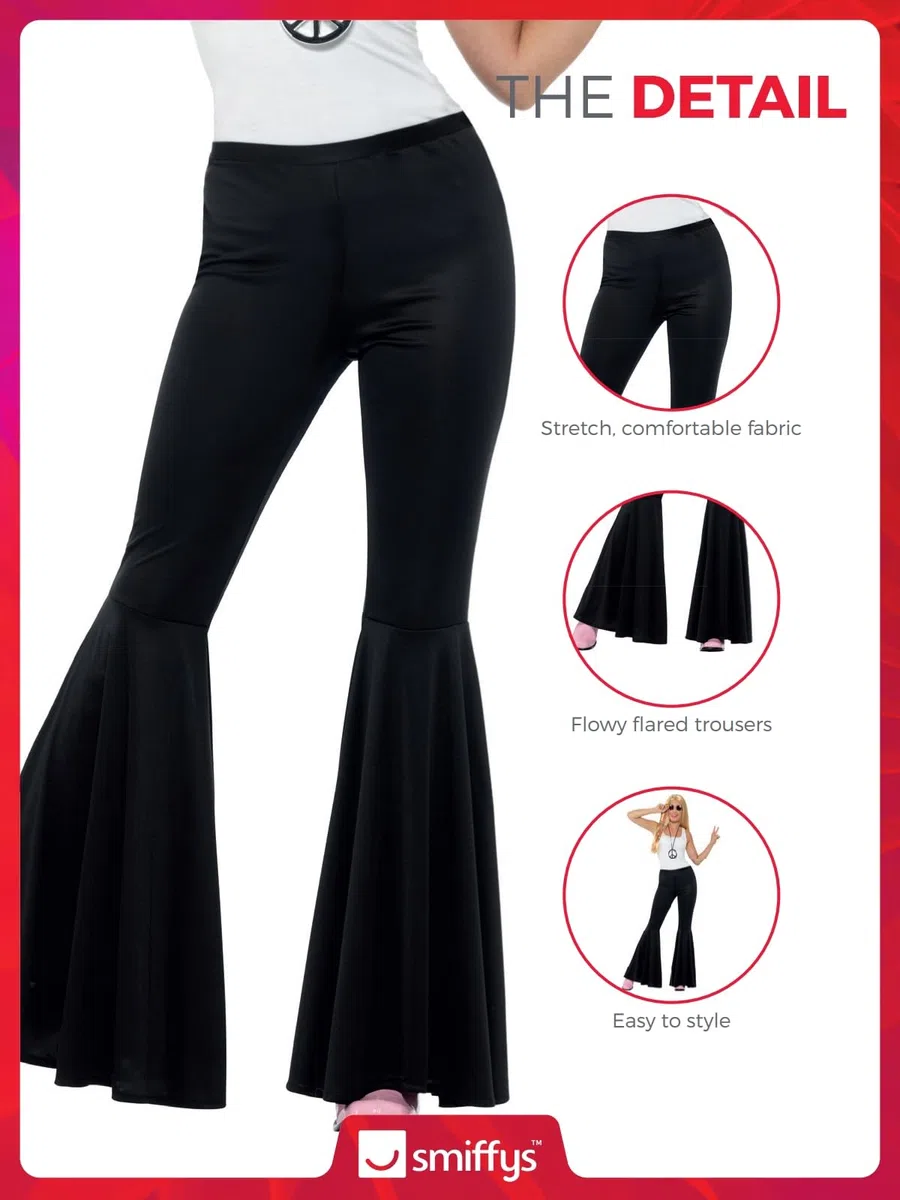 SMIFFYS Pantaloni a zampa, neri, da donna