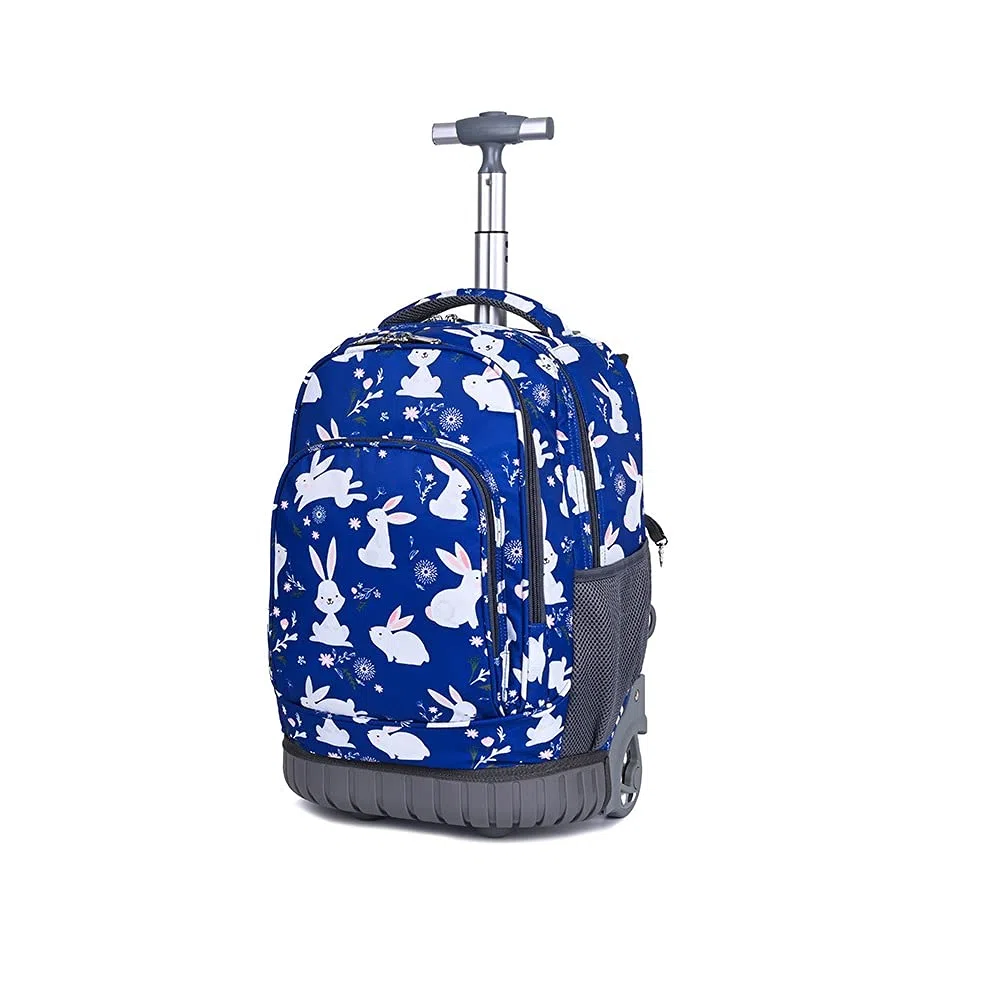 Zaino Trolley con Ruote per Studenti, impermeabile, Ragazzi Ragazze Zaino Trolley Rolling Zaino da viaggio, 32x21x46 cm