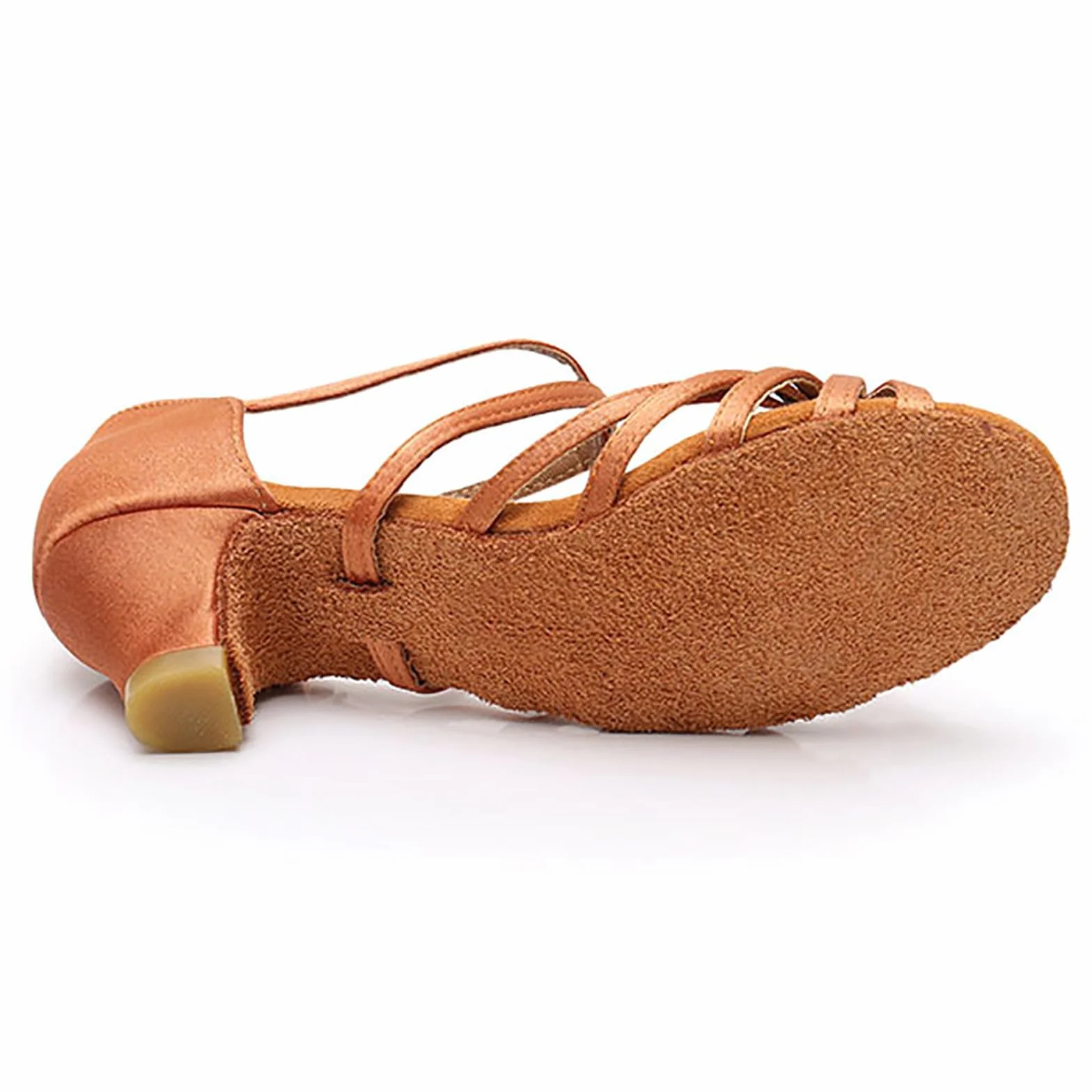 Generico Donna Bambina Scarpe da Ballo Latino/Sala/Liscio Danza Moderna Americano Ragazza Latino morbide e comode Scarpa da Ballo di Moda per Bambina con Tacco Alto 4cm Marrone