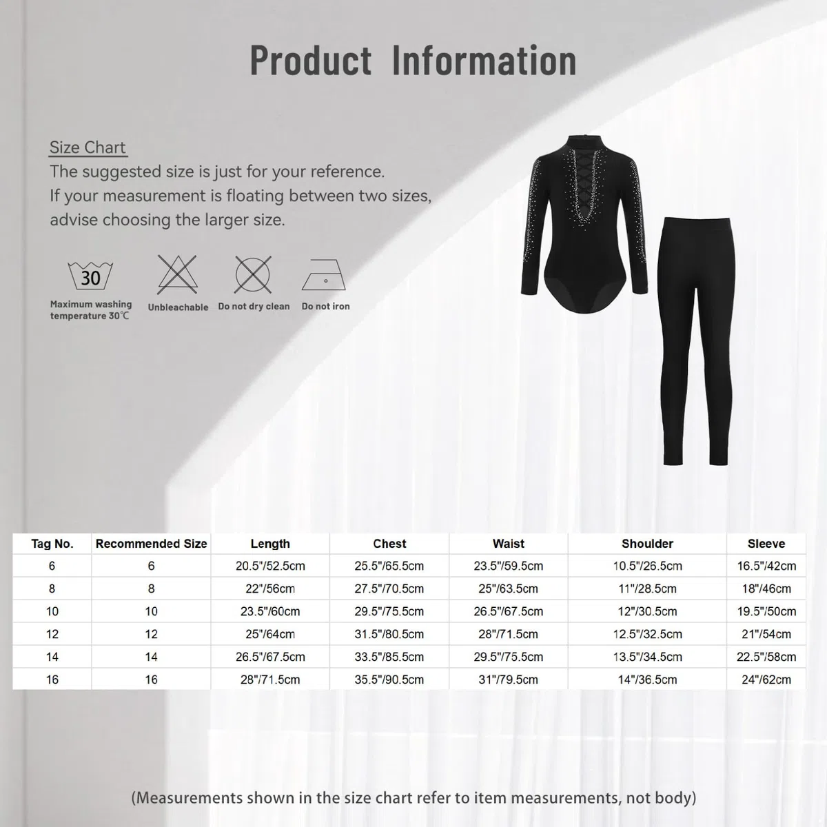 Freebily Body Danza Classica Bambino con Leggings Sportivi Camicia da Ballo Latino Americano Tango Manica Lunga Body Ginnastica Ritmica Costume da Danza Standard Jazz