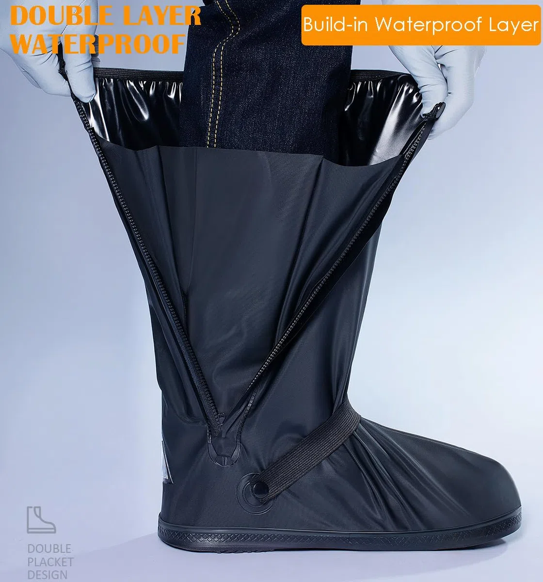Copriscarpe Impermeabili Alti Copriscarpe Riutilizzabili Resistenti all'Acqua con Suola Antiscivolo Galosce per Pioggia Neve o Fango