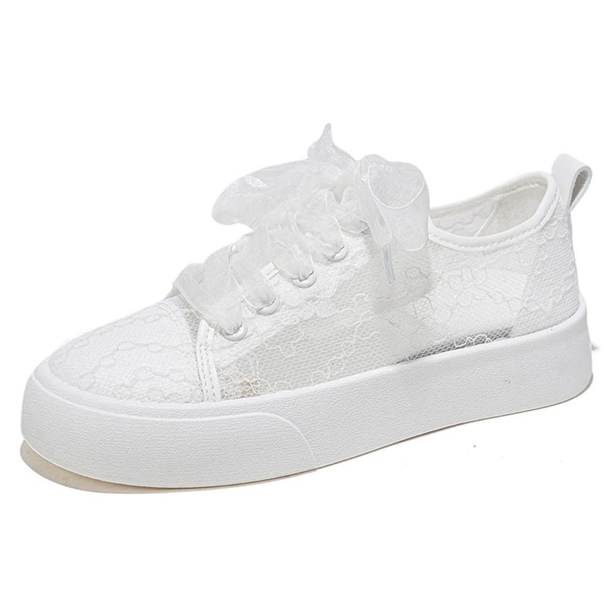 Generisch Scarpe da ginnastica da donna piatte in pizzo, traspiranti, per uso quotidiano, per il tempo libero, eleganti scarpe da sposa ricamate, comode e leggere, per attività sportive