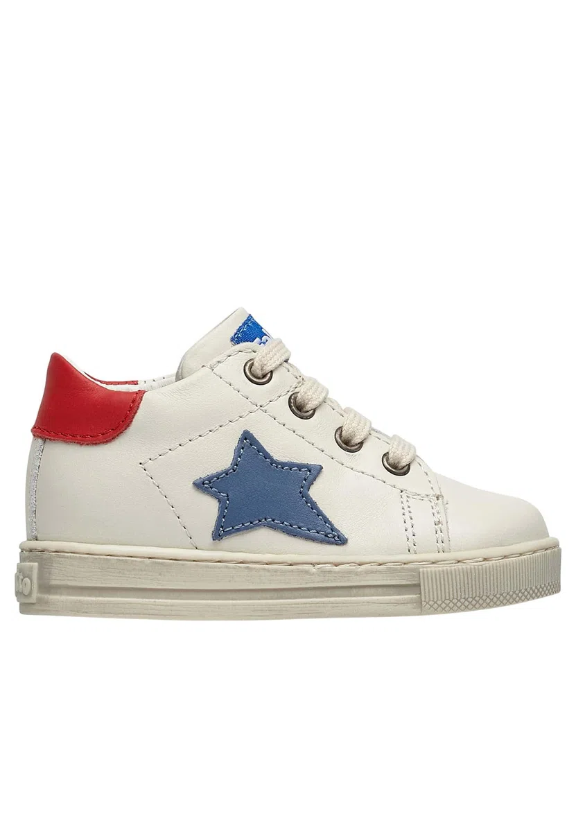 Falcotto Sasha-Sneakers in Pelle e Suede-Bianco