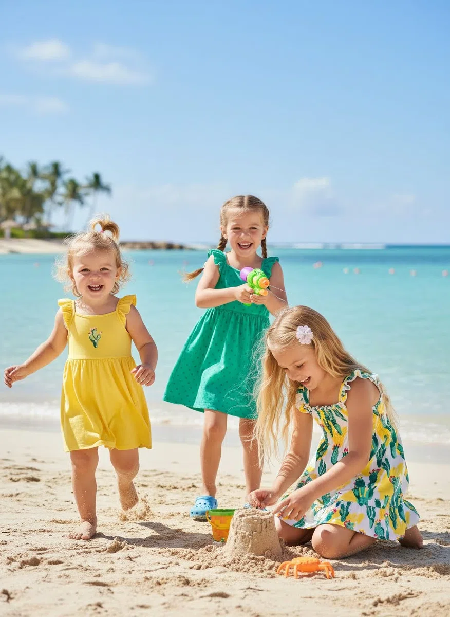 PATPAT Set di Vestiti per Ragazze Confezione da 3 Abiti Estivi Senza Maniche con Volant Abiti da Principessa per Feste di Compleanno, Banchetti e Vacanze, Forma a Trapezio e Lunghezza al Ginocchio
