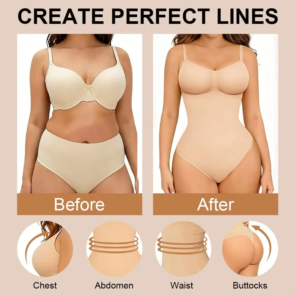 DiULi Body Contenitivo Modellante Donna Shapewear Bodysuit Guaina Contenitiva Donna Snellente e Versatile con Materiali Traspiranti e Tracolla Regolabile