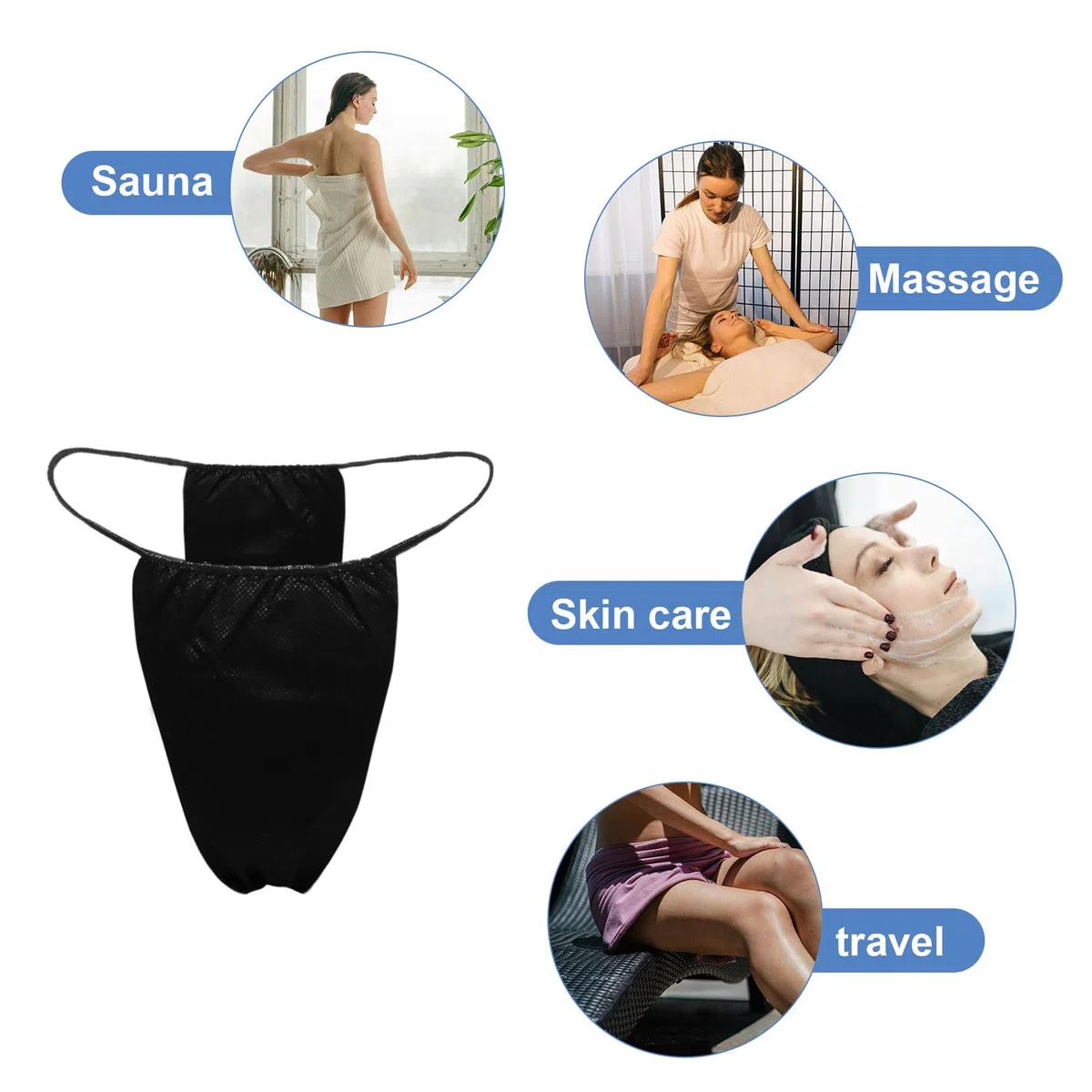 FUIPVGI 50 Pezzi Tanga Donna Monouso, Tanga e Getta, Tanga Monouso Estetica Slip, Mutande USA e Getta, per Massaggi