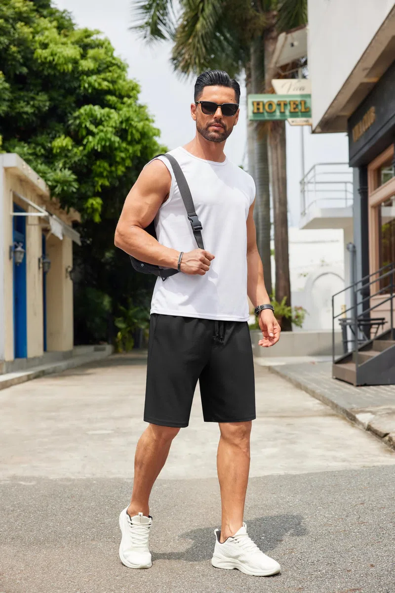COOFANDY Pantaloncini Uomo con Tasche Pantaloncini Running Basket Pantaloni Corti Elasticizzati Shorts Uomo Joggers