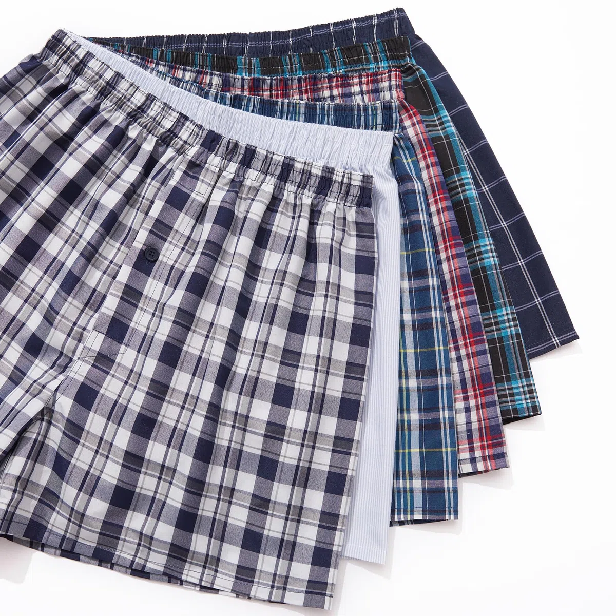 JupiterSecret Boxer Uomo Cotone Intrecciato Mutande Uomo a Quadri Classici Boxer Americani Uomo 6 o 10 Pezzi con Bottone