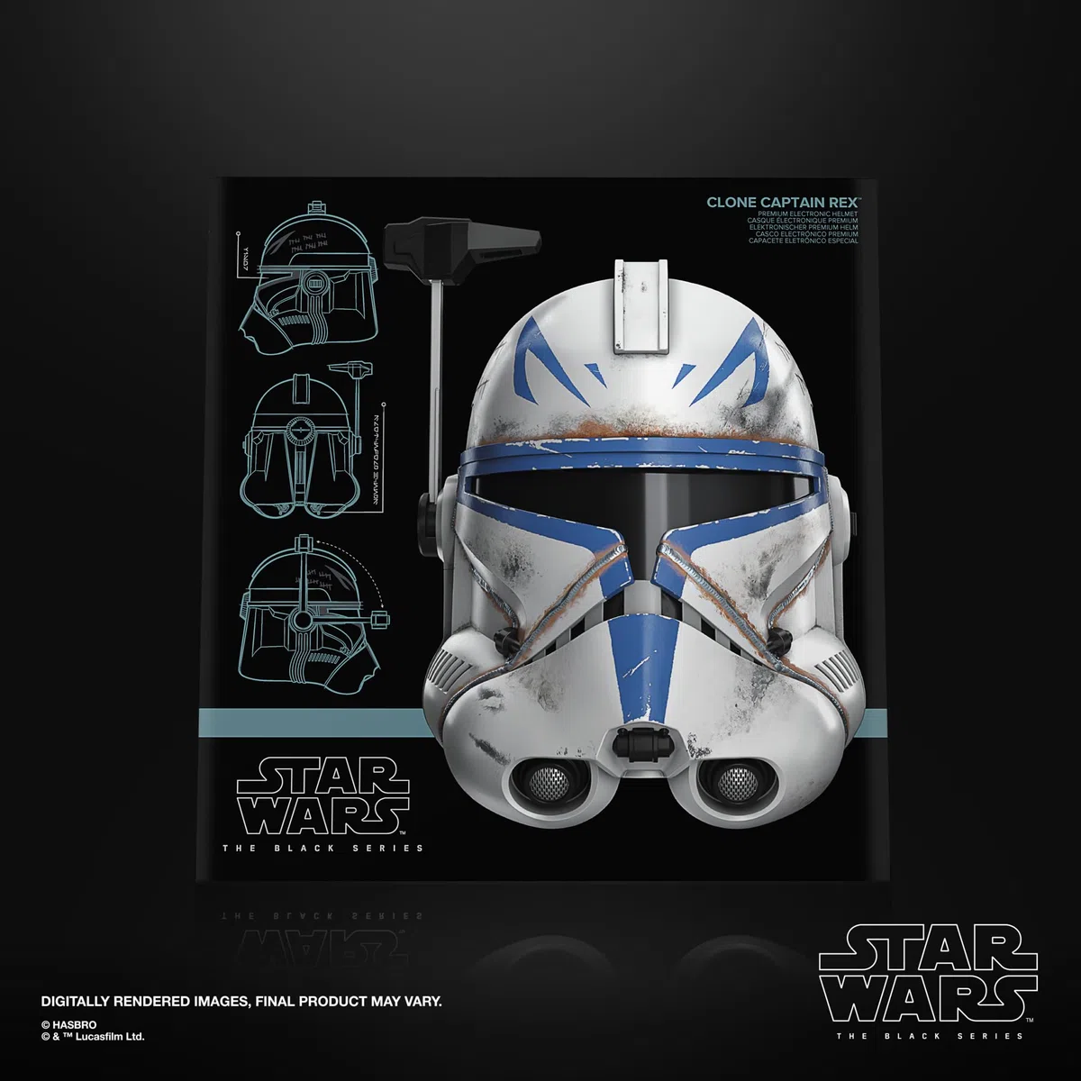 Star Wars Hasbro The Black Series, casco elettronico premium del Capitano Rex dei Cloni, articolo per roleplay per adulti ispirato alla serie Ahsoka, dai 14 anni in su