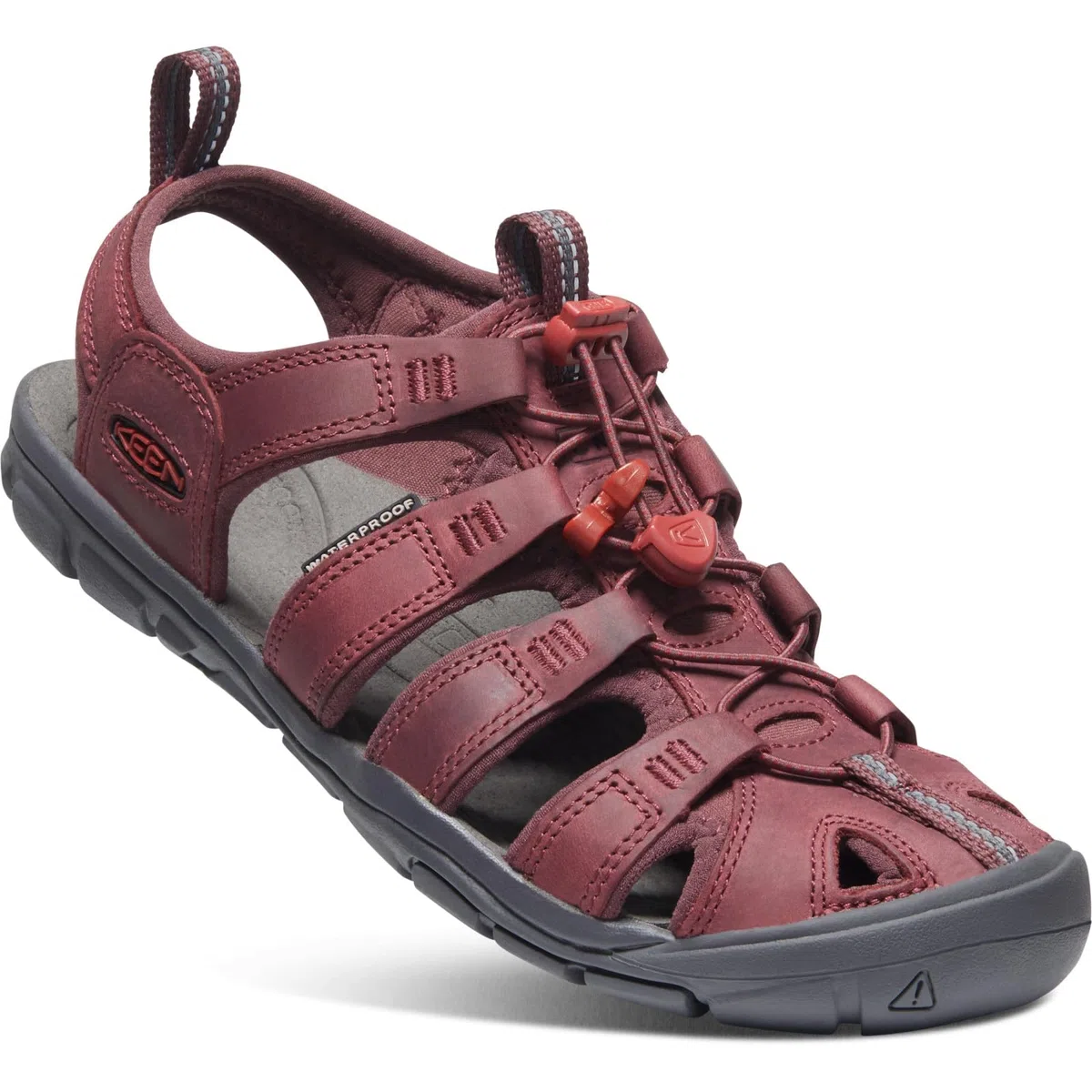 KEEN Clearwater CNX Leather Sandale 2022 Wine/Red Dhalia