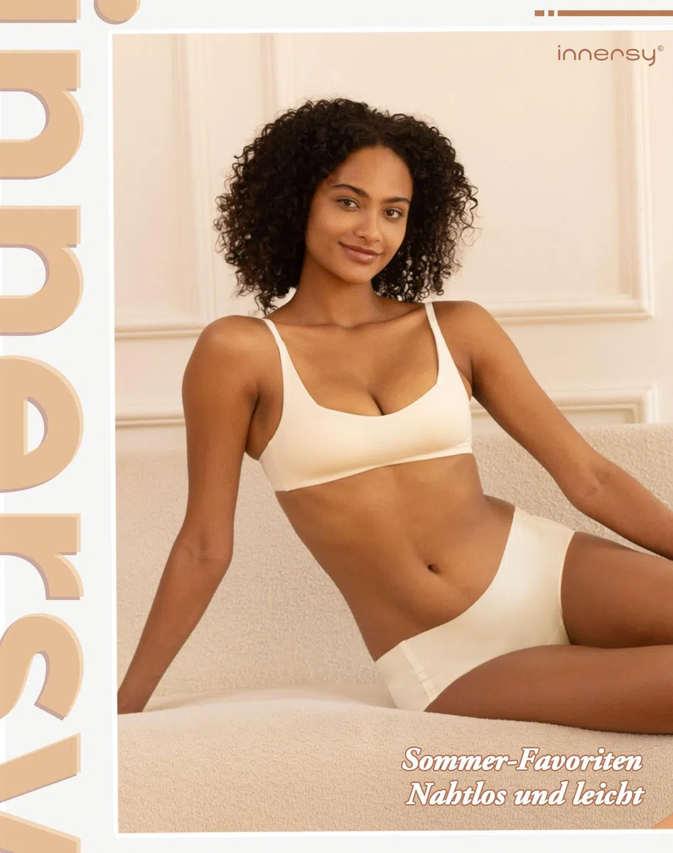 INNERSY Mutande Donna Senza Cuciture Slip Invisibili Culotte Vita Media Intimo Comodo Pacco da 4