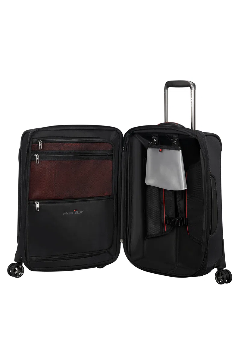 SAMSONITE PRO-DLX 5 - Spinner 55 cm Expandable 40.5/51.5 L 3.2 KG Bagaglio a mano, cm, 51.5 liters, Nero (Black)