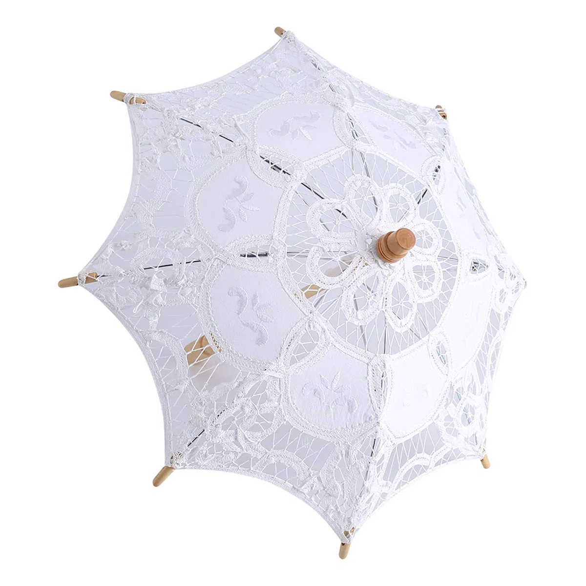 Ombrello in pizzo, Ombrello in pizzo da sposa Ombrellone Ombrelloni per feste da sposa Decorazione per foto(S-bianco)