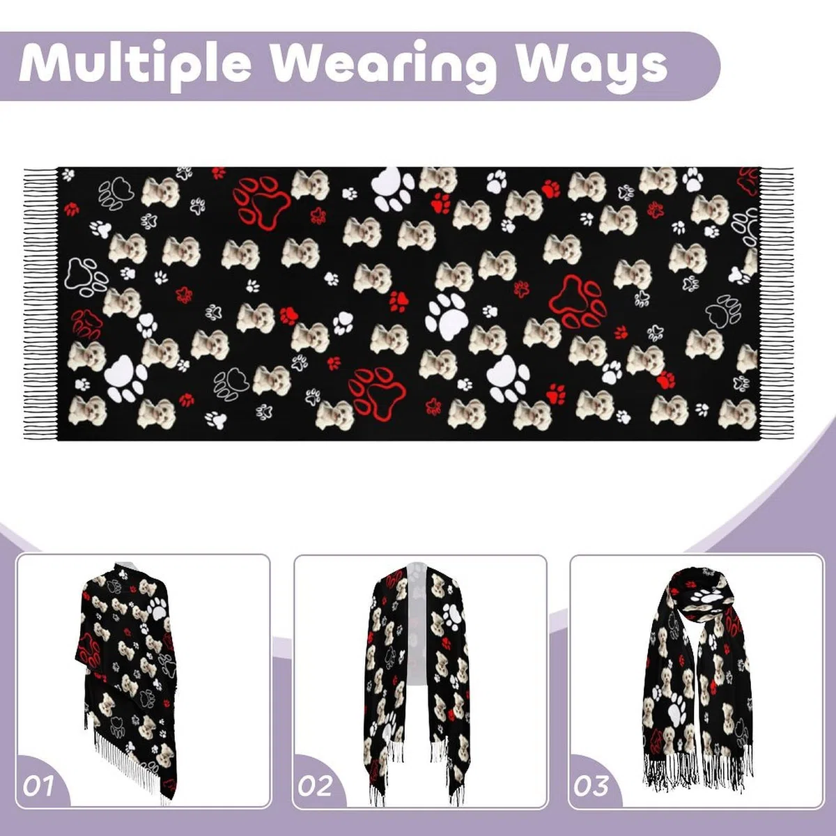 Sciarpa Personalizzata, Nome Ricamato Personalizzata Sciarpa, Personalizzata Tassel Scarf Shawl per Uomini e Donne Lavoro Casual Autunno Invernale Natale compleanno