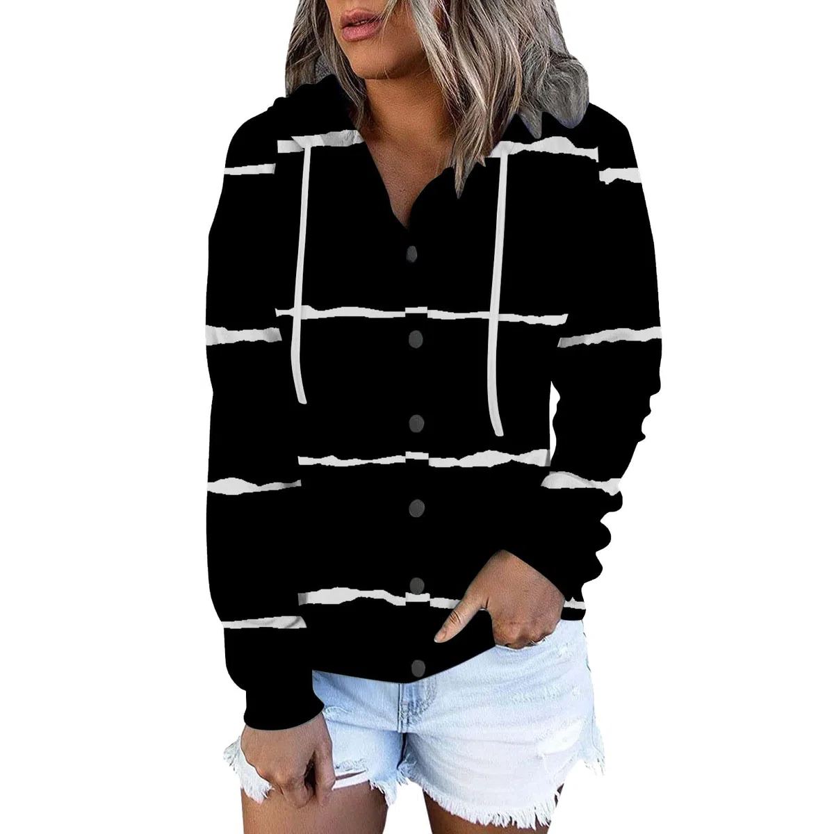 Cocila Felpa Cardigan con Bottoni Casual da Donna Felpa Cappuccio Manica Lunga Ragazza Offerta Estiva Zip Felpe con Zip E Cappuccio Halloween Personalizzata Pallavolo The Owl