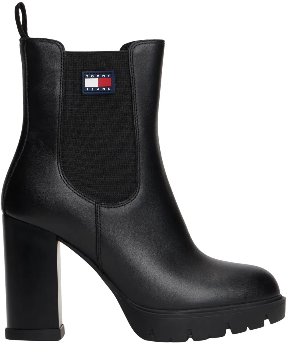 Tommy Jeans Donna Stivali Mezza Gamba Leather con Tacco
