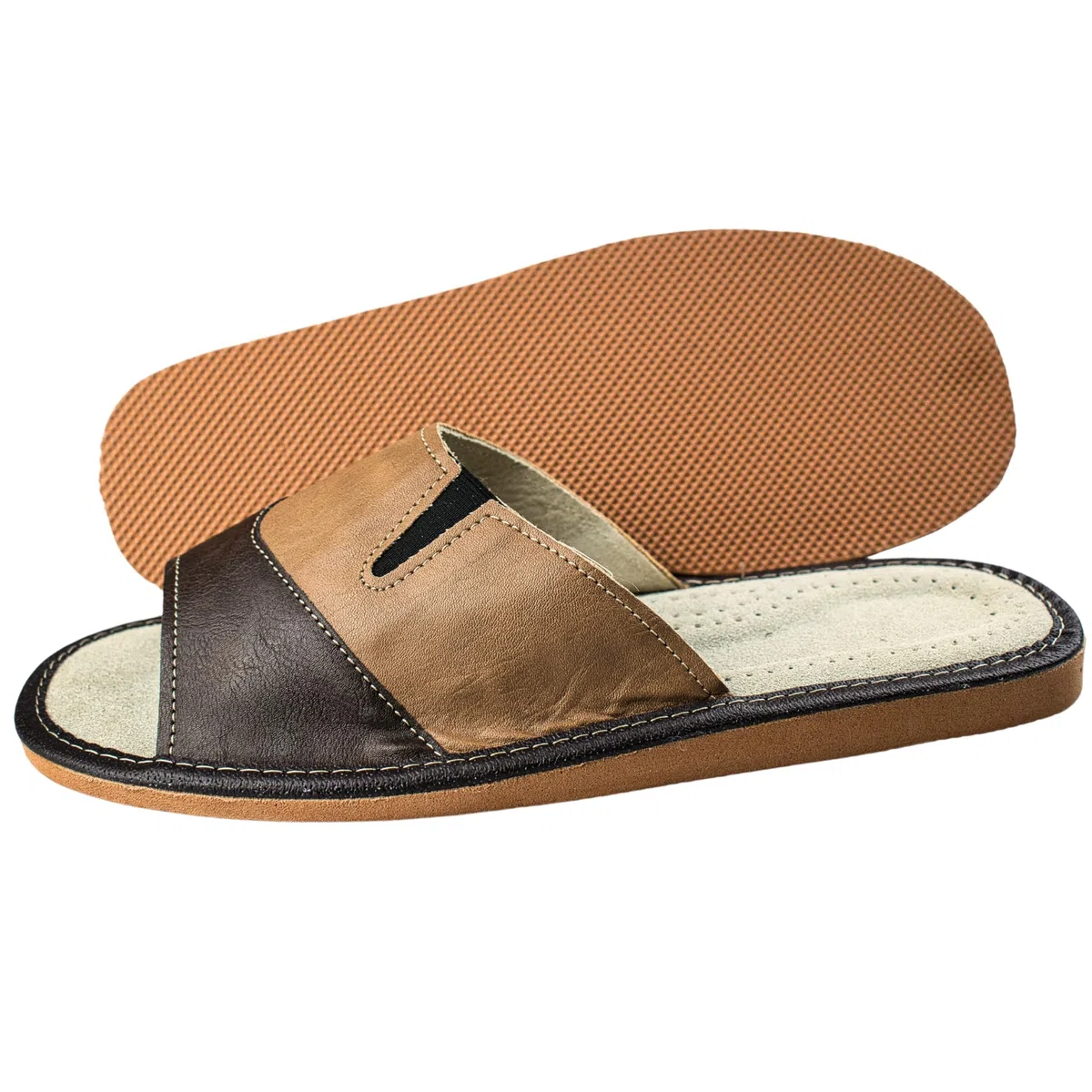 APREGGIO Pantofole da Uomo Leich Naturale 100% Pelle Prodotto Naturale Fatto a Mano