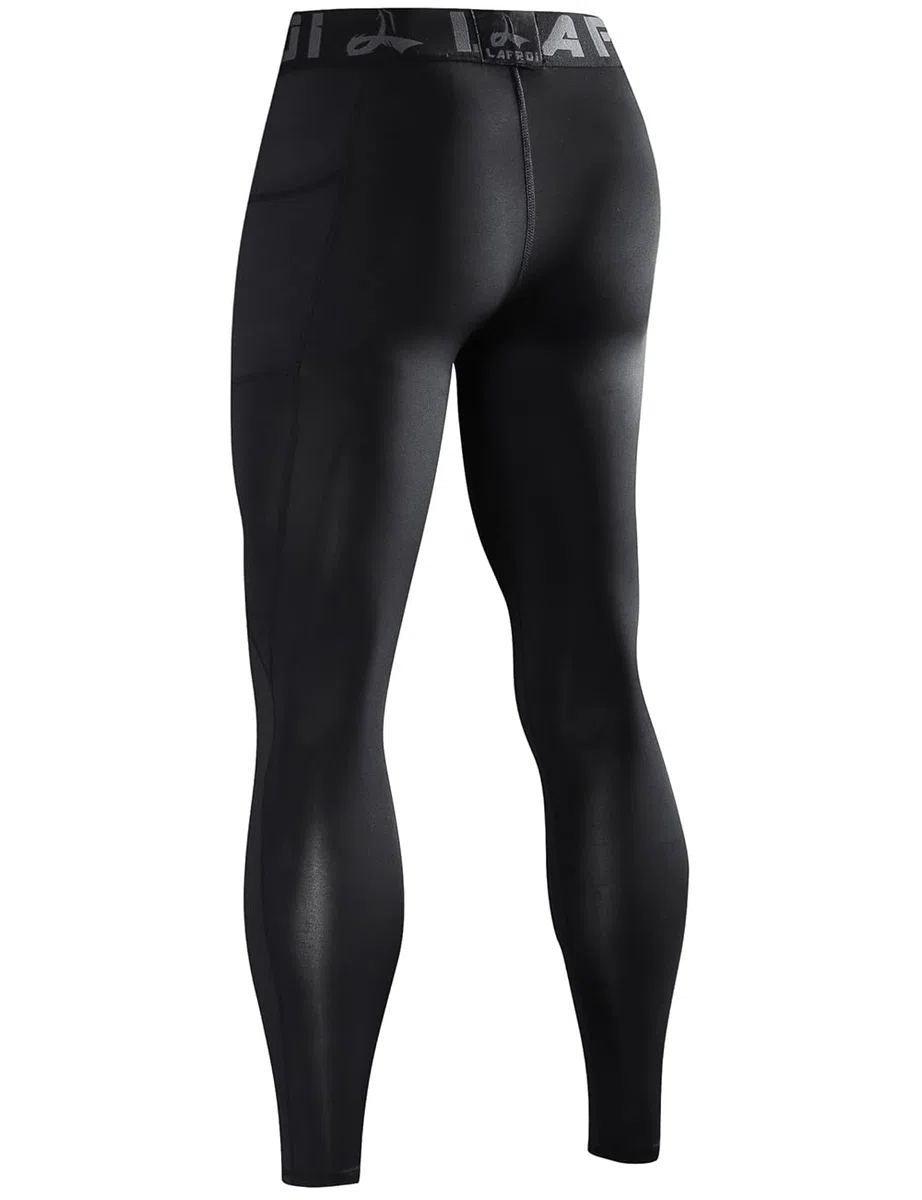 LAFROI YSK08 - Leggings da Uomo, ad Asciugatura Rapida, a Compressione, Aderenti