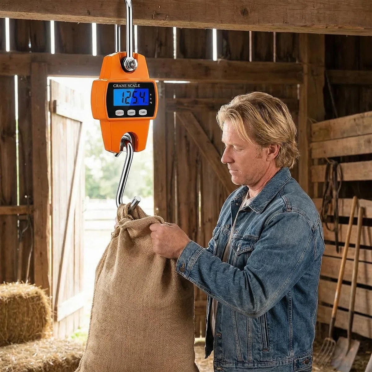 Bilancia digitale da appendere, 300 kg, mini bilancia con gancio, bilancia per bagagli resistente, per viaggi, caccia ai cervi, per pesce, agricoltura, pesca e uso esterno