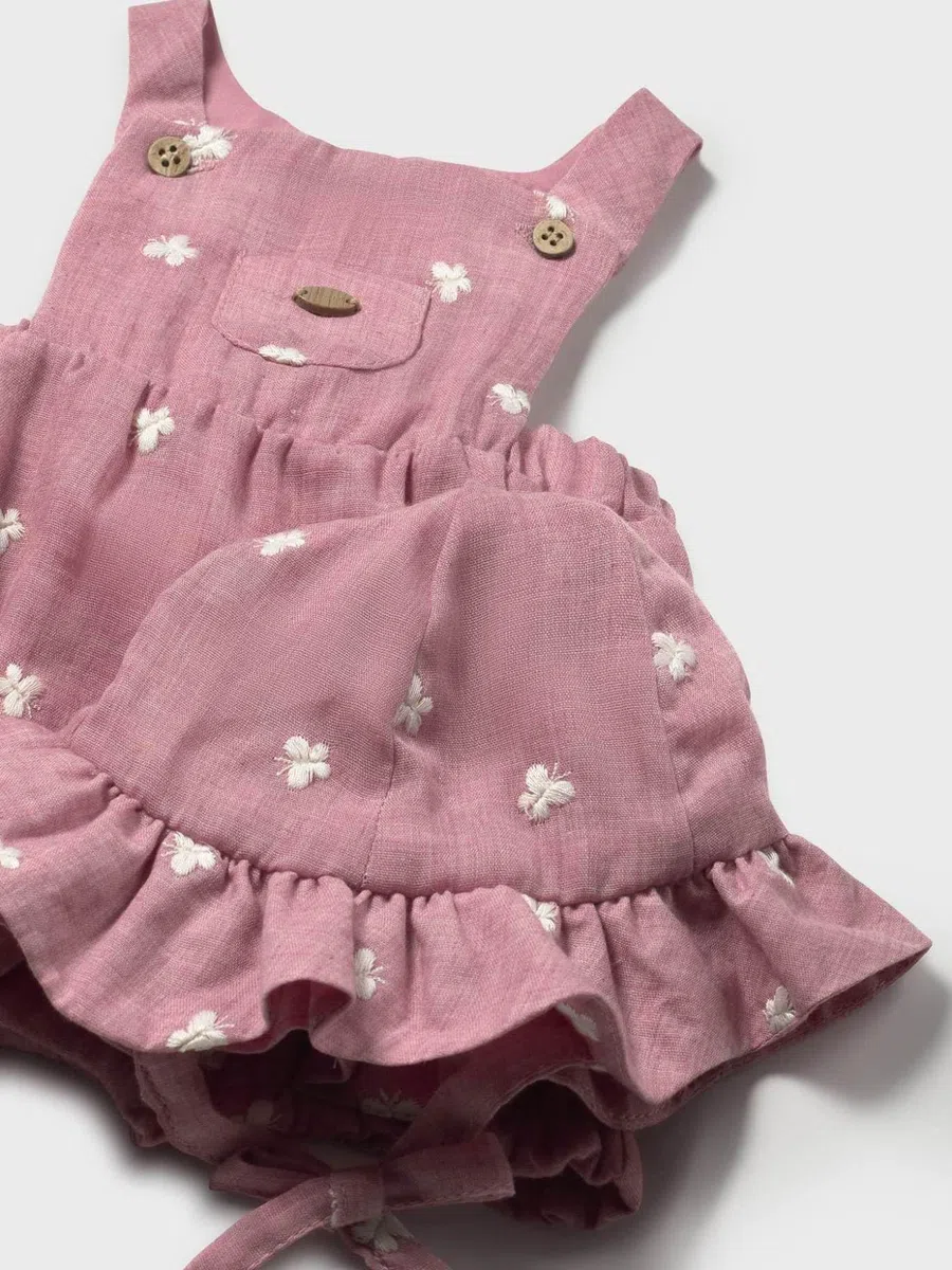 Mayoral Salopette e Cappello per Bimba Hibiscus 12 Mesi (80cm)