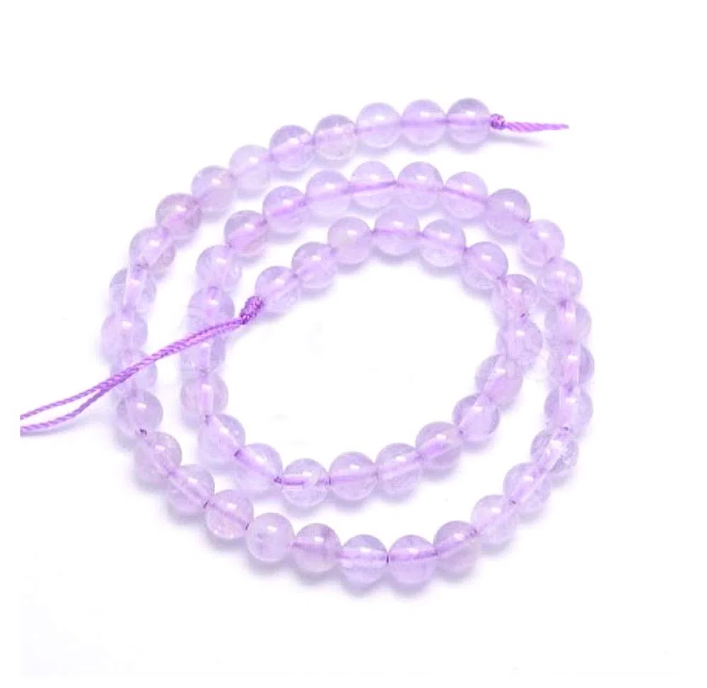 2 fili di giada naturale viola lavanda, pietre preziose curative rotonde da 10 mm, perline sfuse (68-74 pezzi) per la creazione di gioielli artigianali, GE14-10