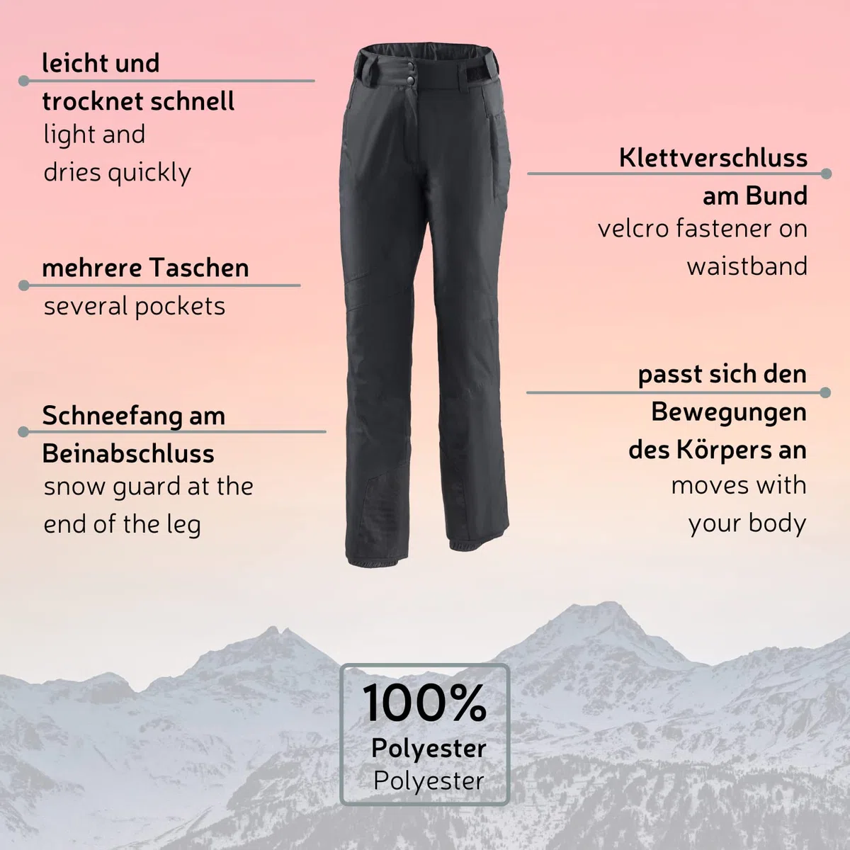 Black Crevice - Skihose, Pantaloni da Sci Donna