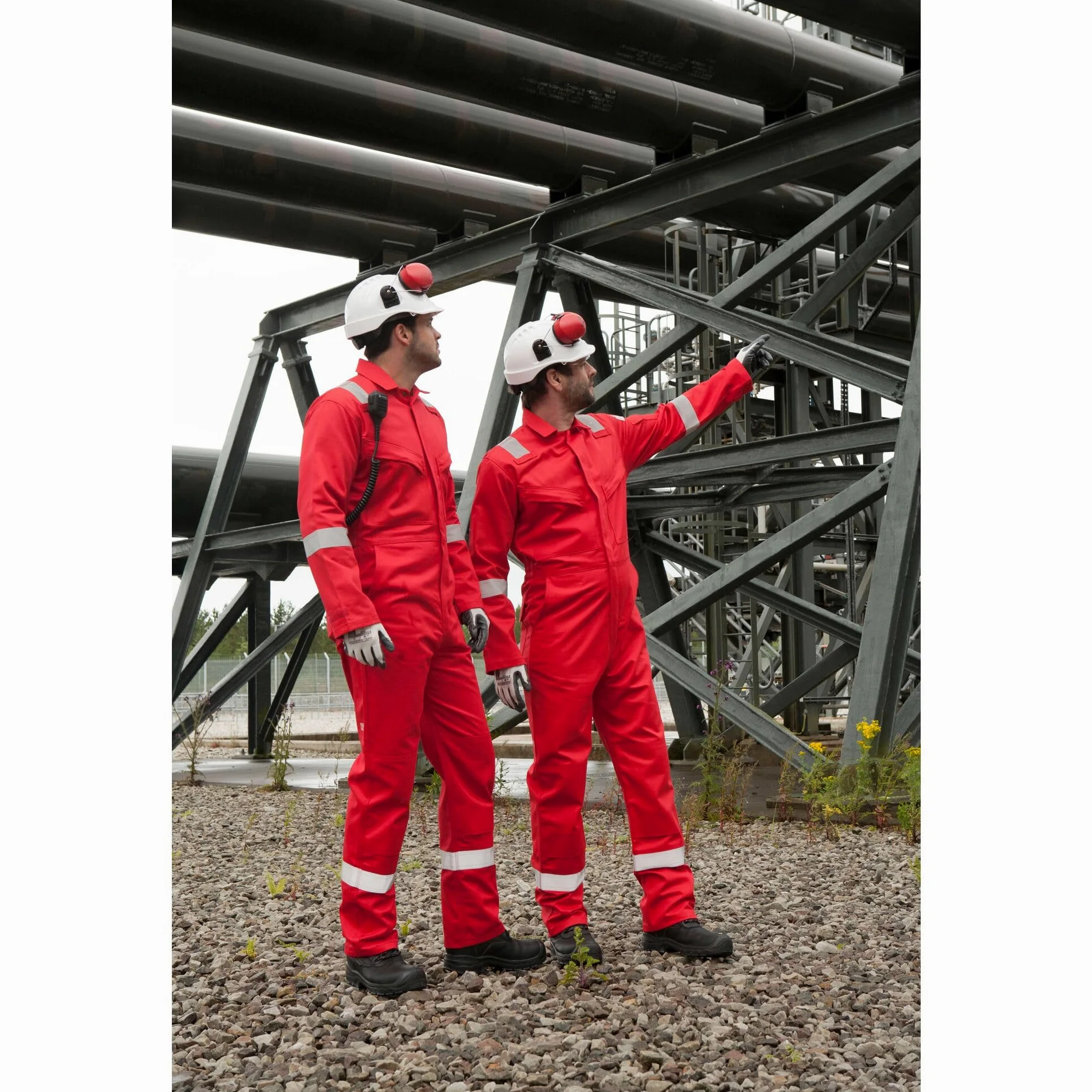Portwest FR50 Tuta Riflettente Resistente al Fuoco FR Antistatica Antistatica Arc Proof 350g Rosso, XL