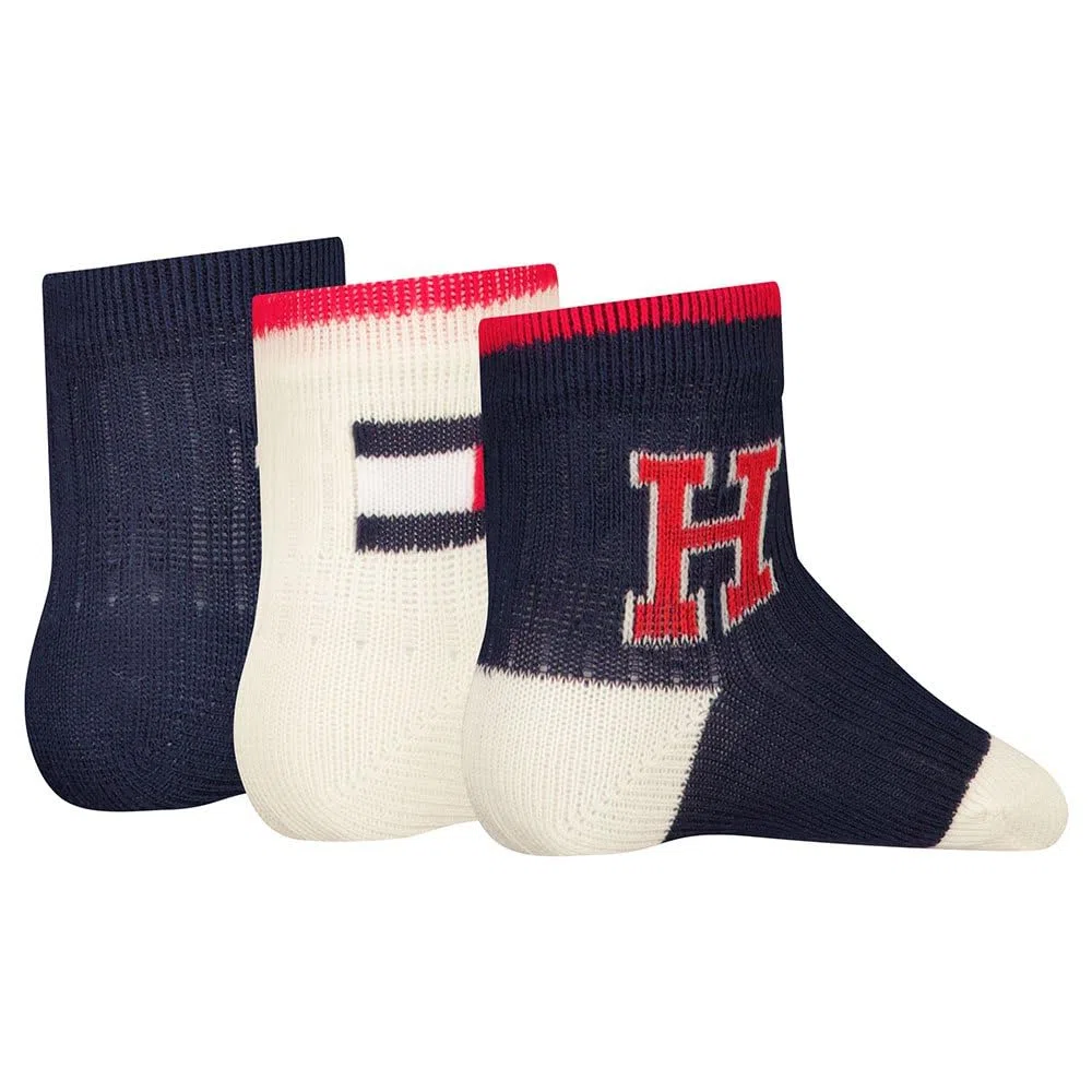 Tommy Hilfiger Iconico Confezione Regalo per Calzini (Pacco da 3) Unisex-Bimbi