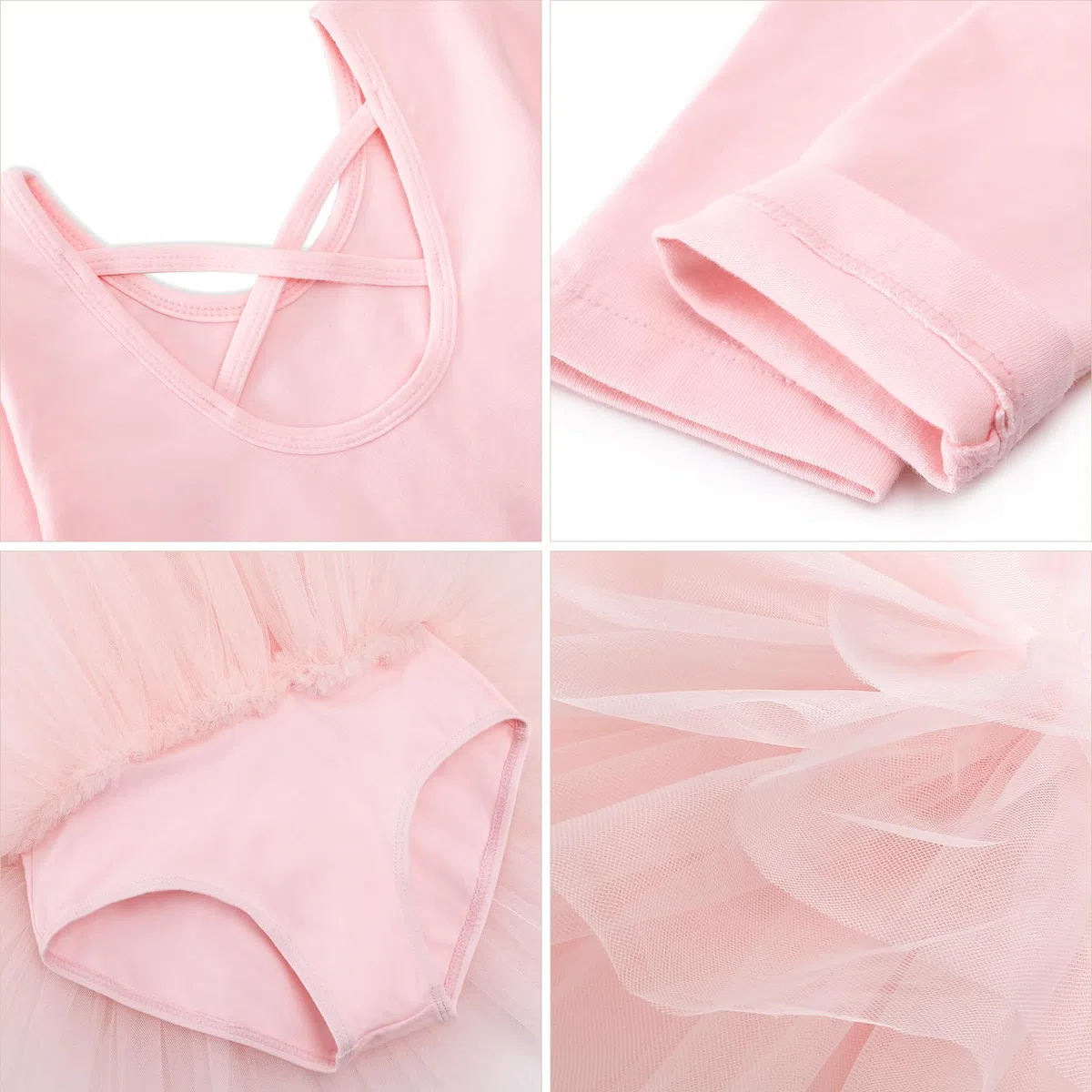 Bezioner Ragazza Tutu per Danza Body da Balletto Leotard Vestito Ginnastica Manica Lunga