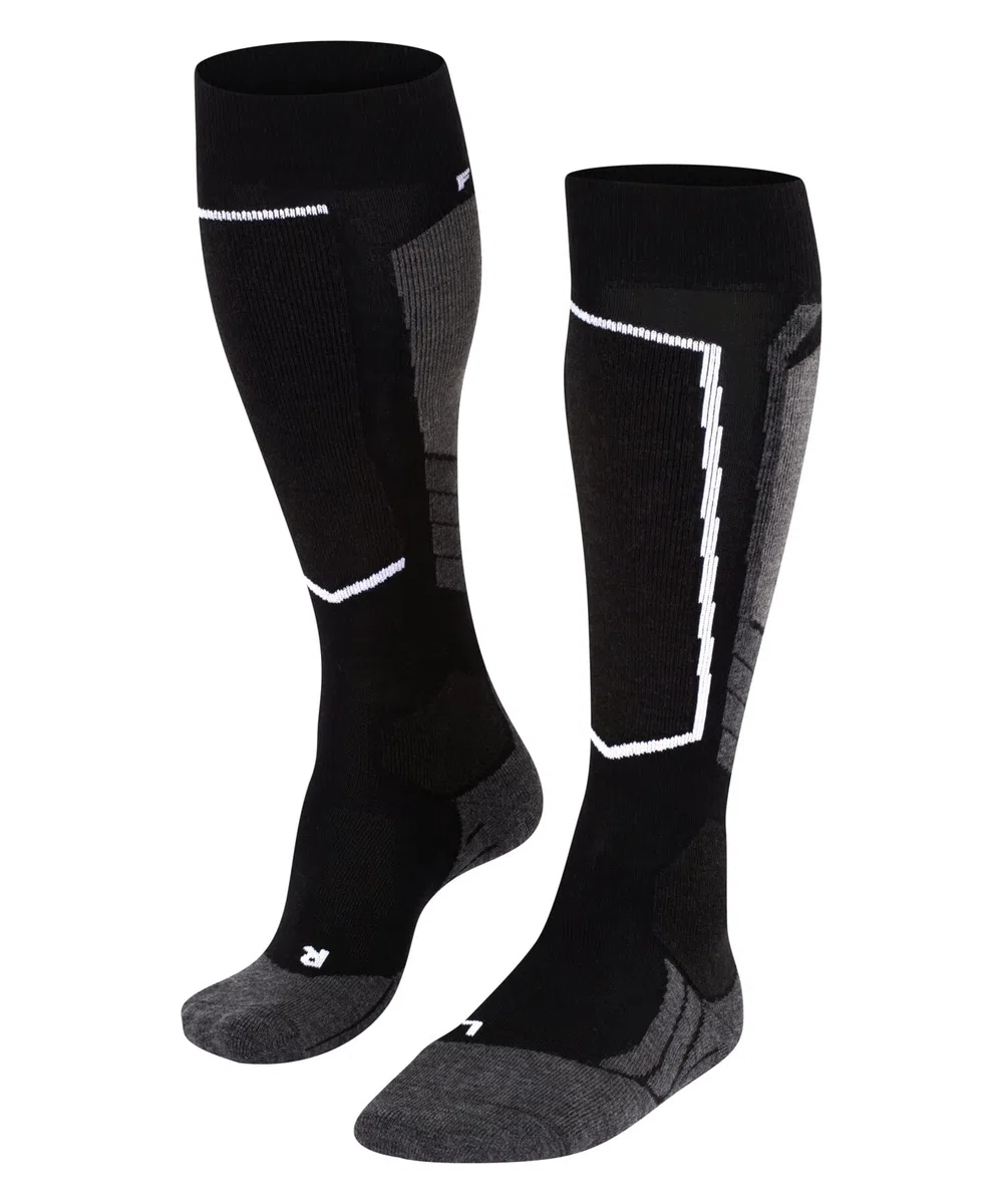 FALKE donna SK2 Wool calzini da sci imbottitura media protezione tibia spessi caldi traspiranti asciugatura rapida termoregolanti antiodore lana vergine filo funzionale 1 paio