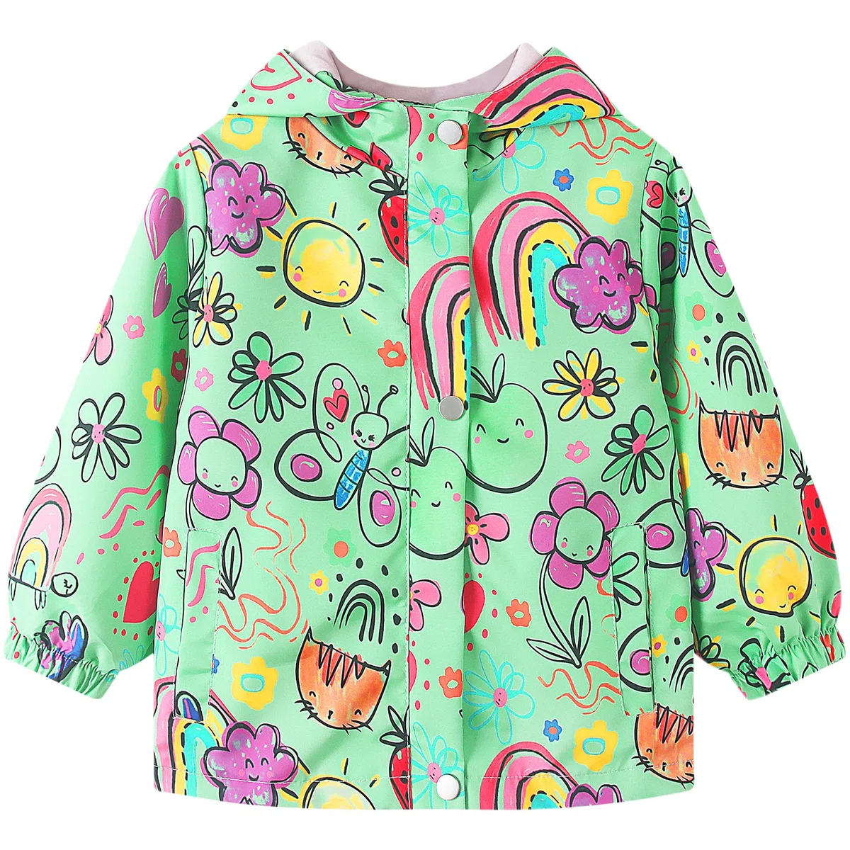 JinBei Cappotto Impermeabile Bambini con Cappuccio Softshell Giacca Antipioggia Leggera Bambino Sportiva Cappotti Antivento Esterni con Fodera Morbida Ragazzi Ragazze Abbigliamento 2-10 Anni